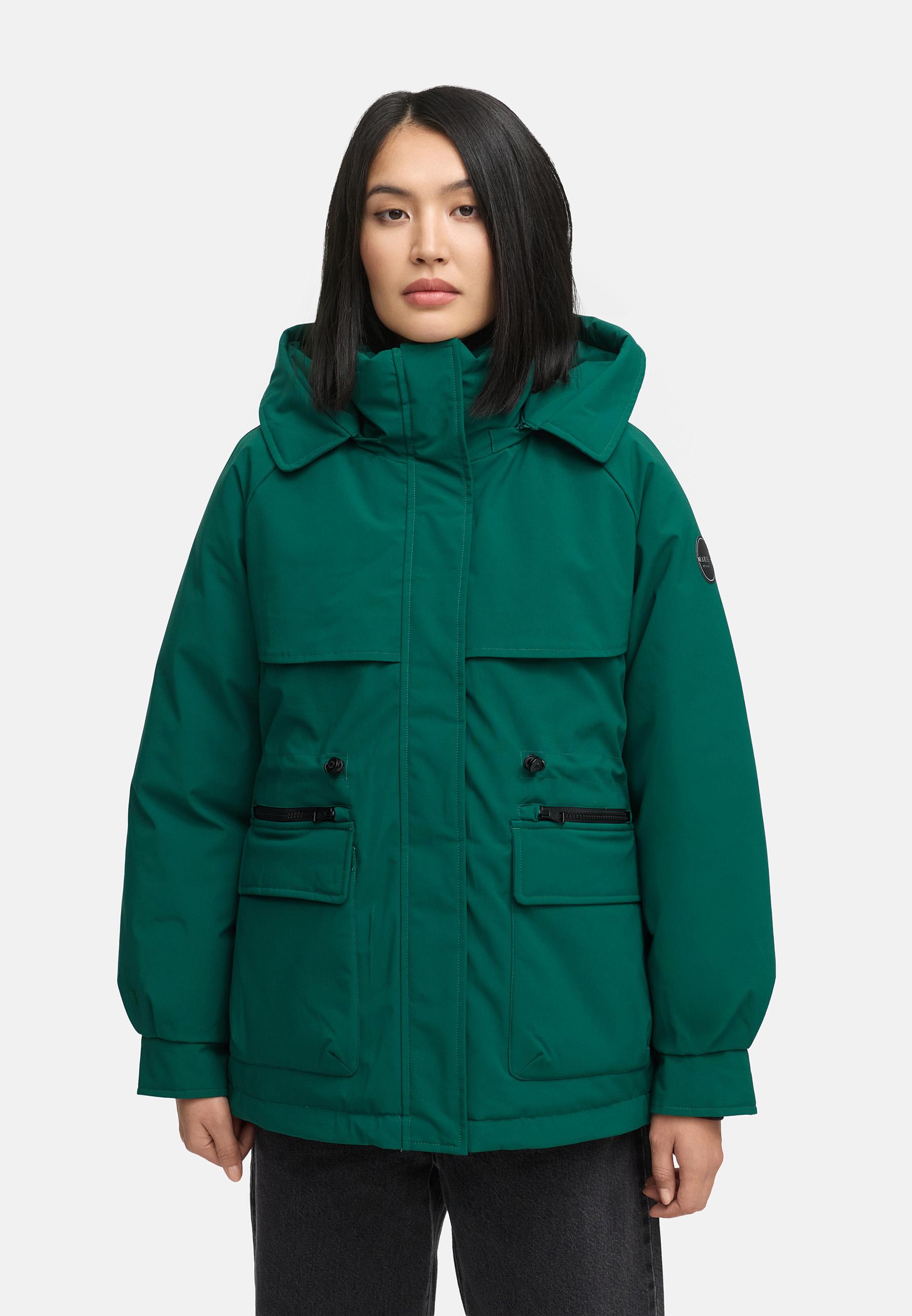 Winter Kurzmantel mit Taillenzugband "Shigaraa XVI" Evergreen