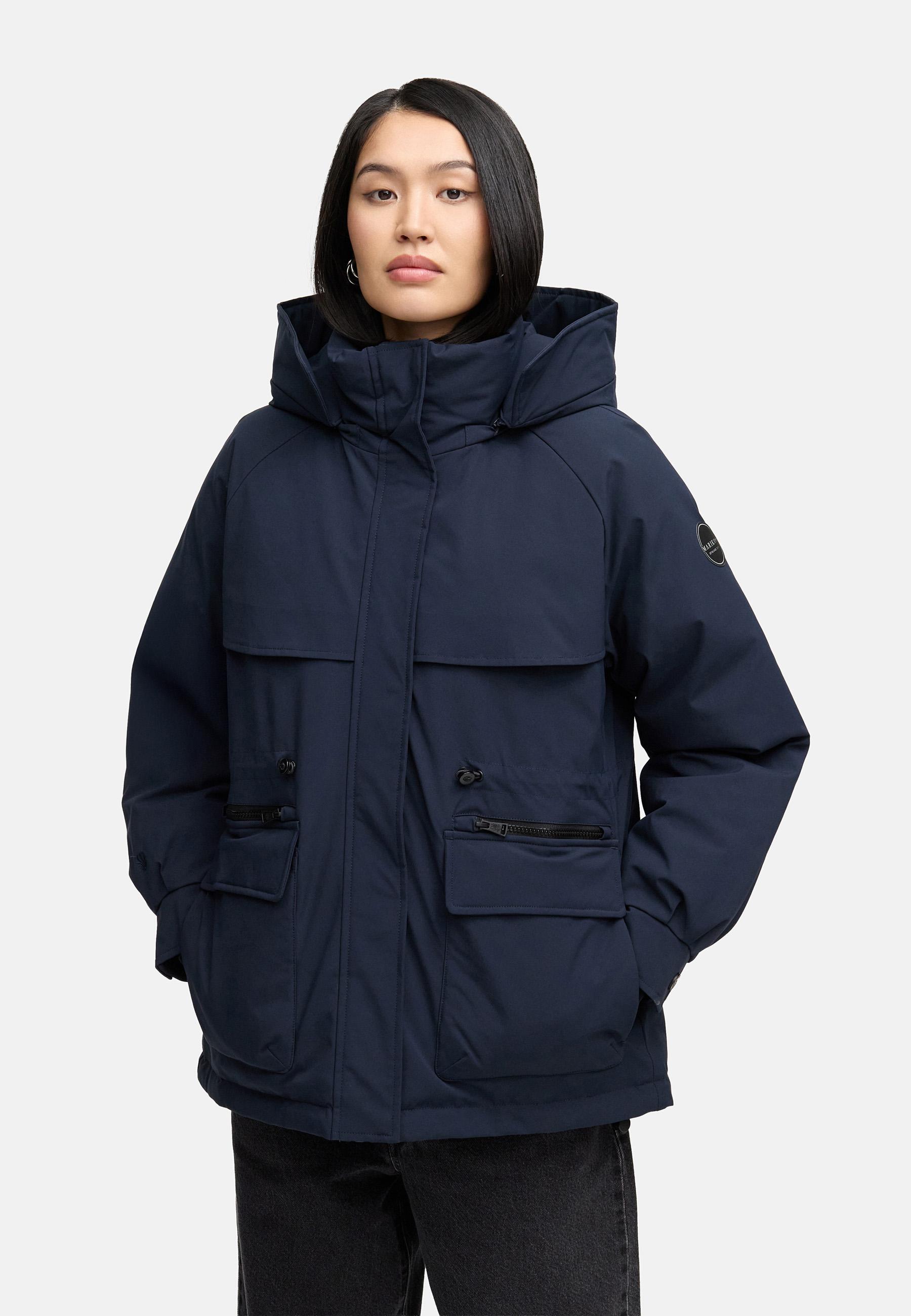 Winter Kurzmantel mit Taillenzugband "Shigaraa XVI" Navy