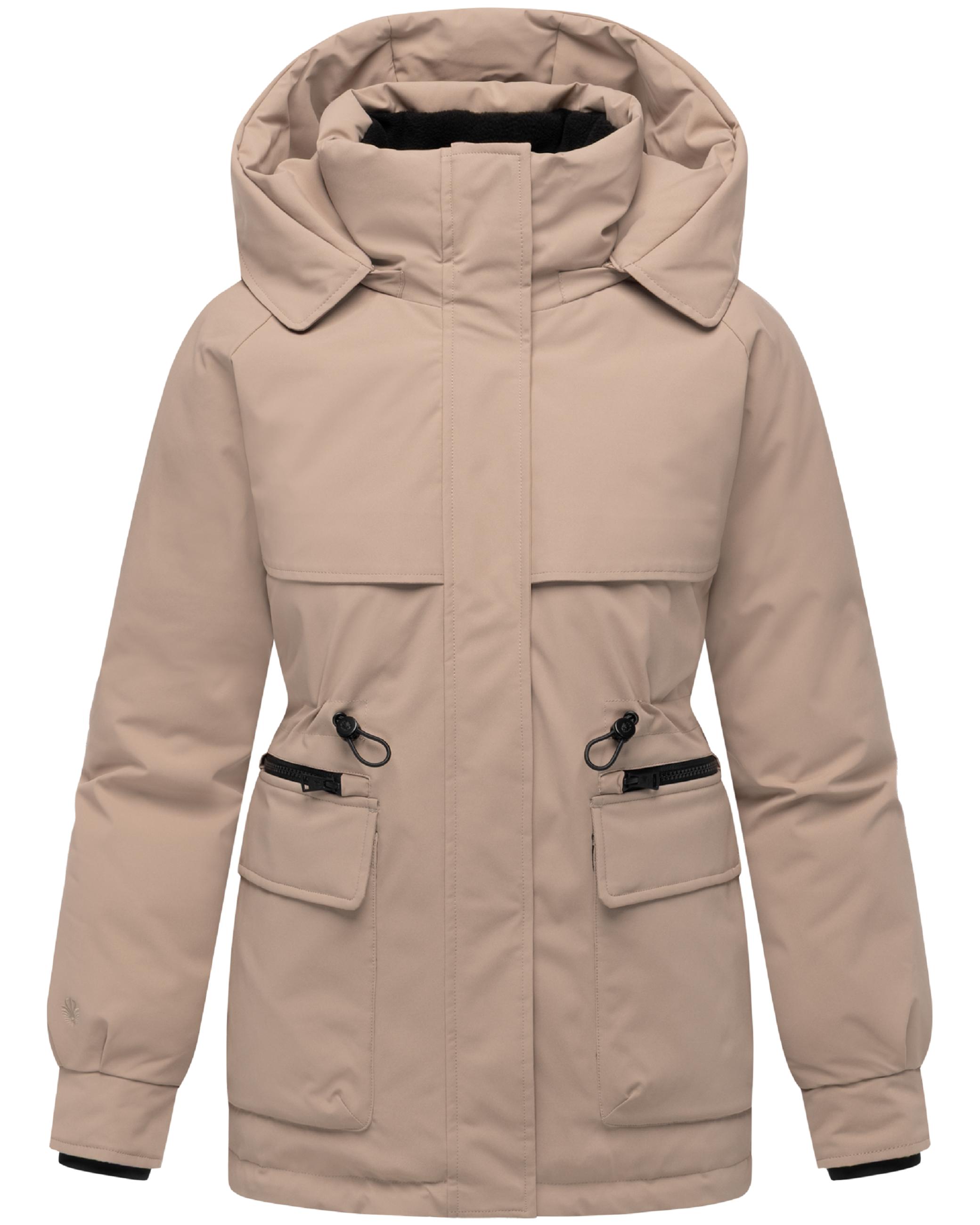Winter Kurzmantel mit Taillenzugband "Shigaraa XVI" Taupe Grey