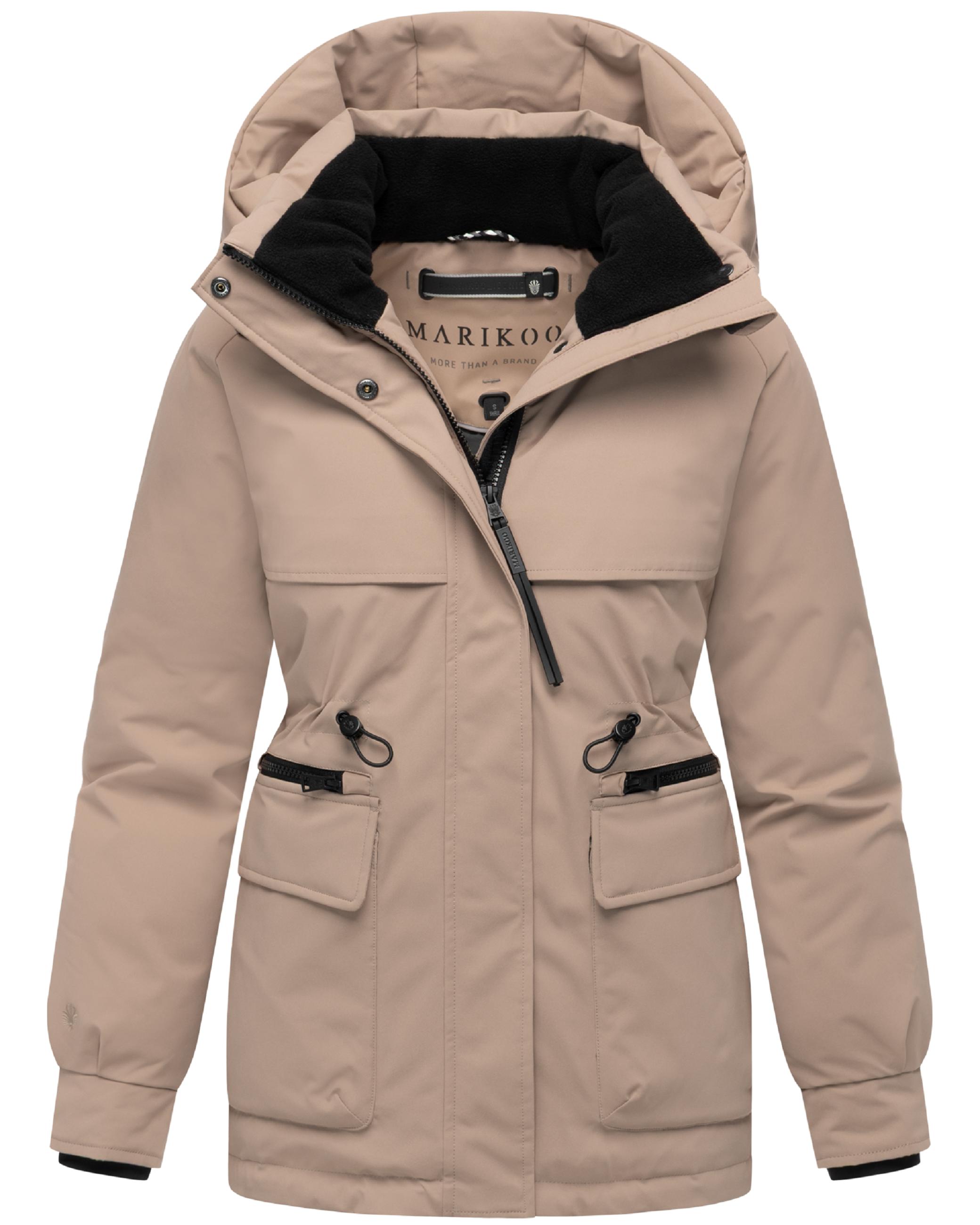 Winter Kurzmantel mit Taillenzugband "Shigaraa XVI" Taupe Grey