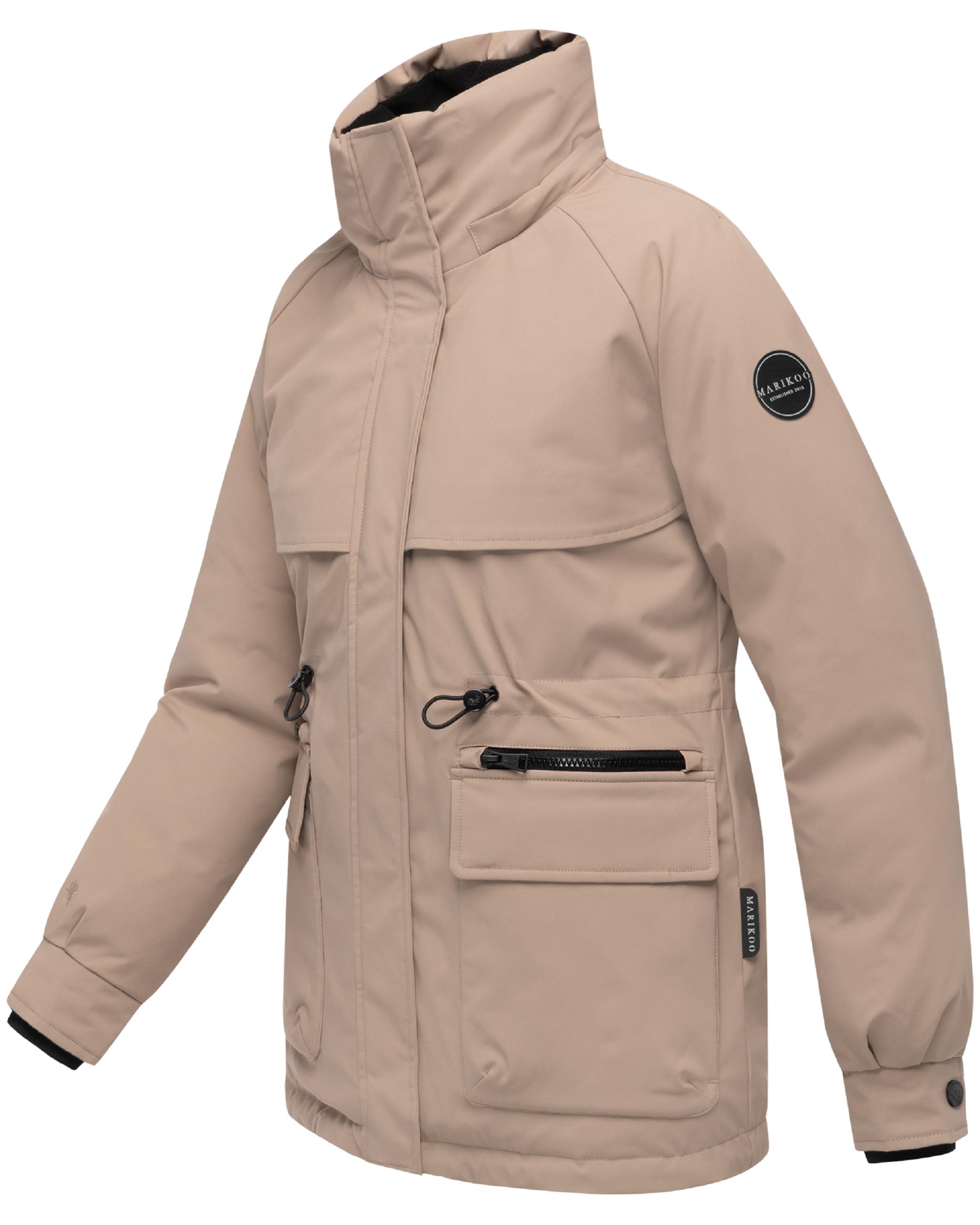 Winter Kurzmantel mit Taillenzugband "Shigaraa XVI" Taupe Grey