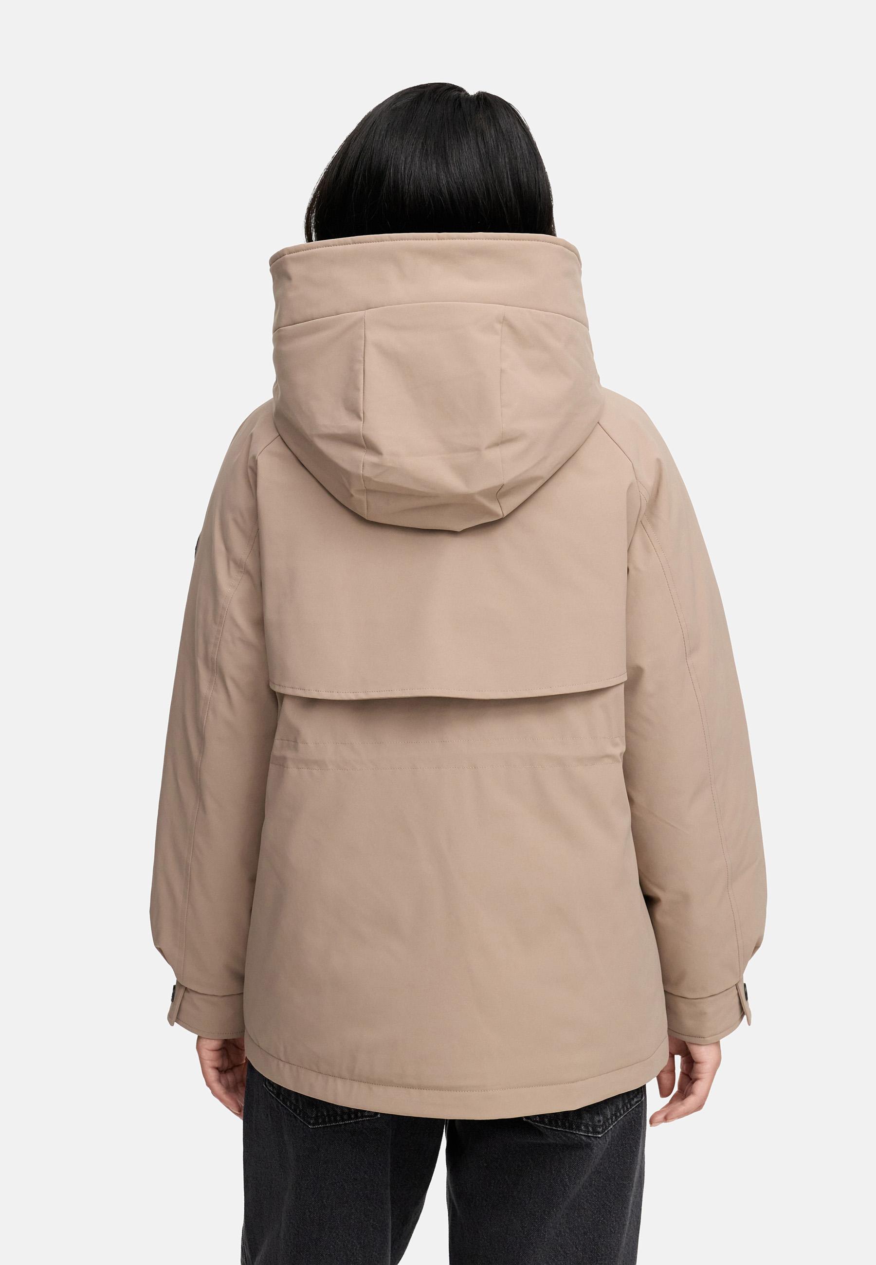 Winter Kurzmantel mit Taillenzugband "Shigaraa XVI" Taupe Grey