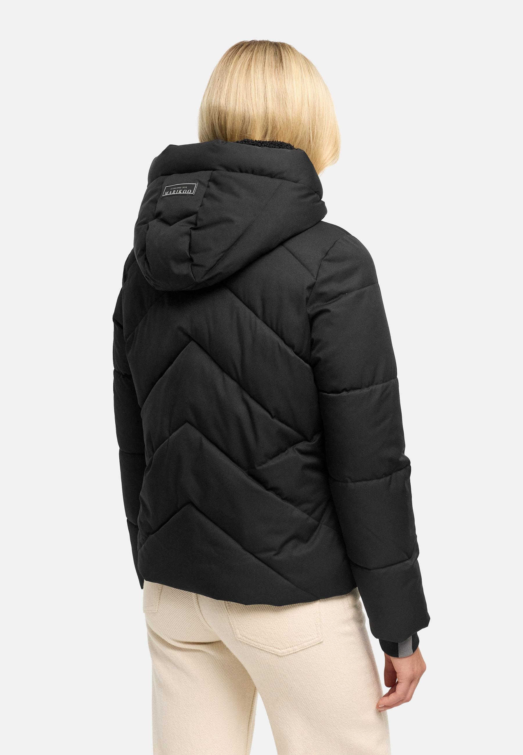 Steppjacke mit abnehmbarer Kapuze und Teddyfleece-Innenfutter "Shinamii XVI" Black