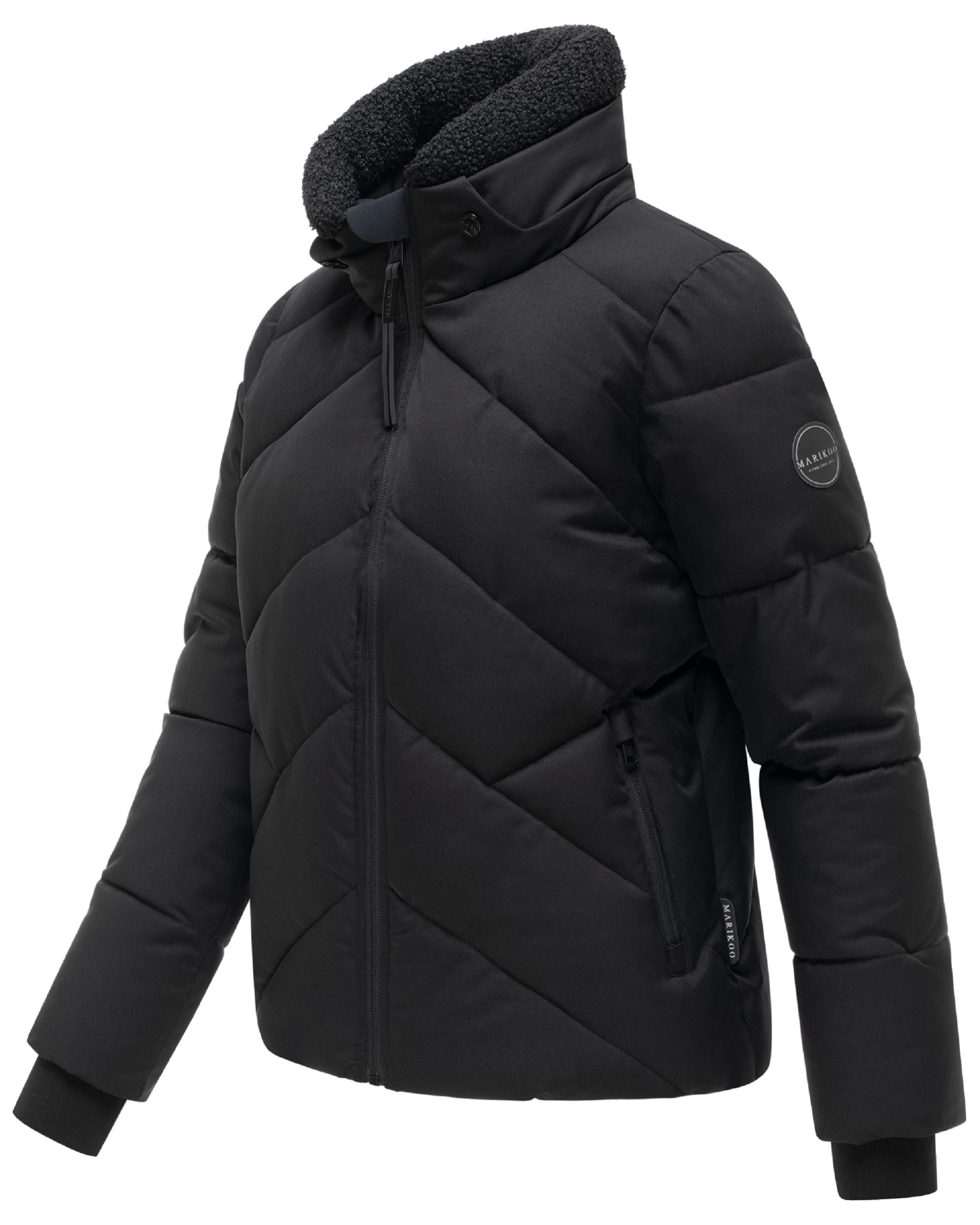 Steppjacke mit abnehmbarer Kapuze und Teddyfleece-Innenfutter "Shinamii XVI" Black