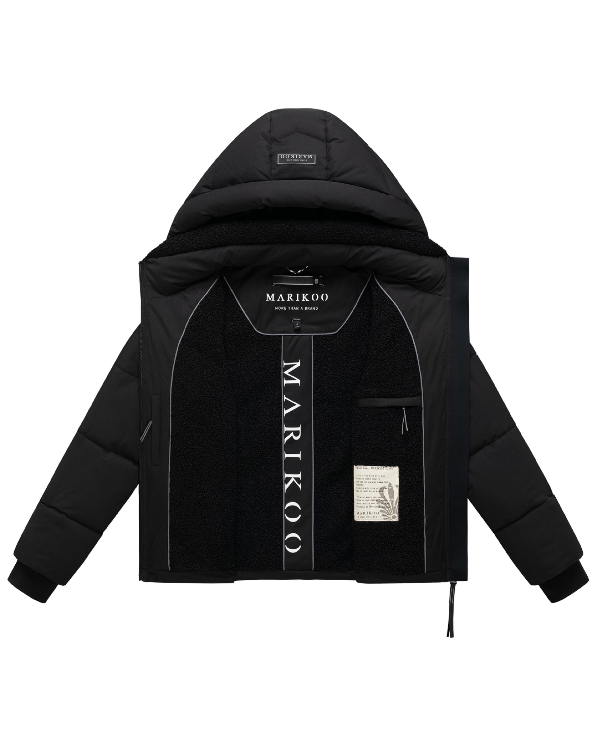 Steppjacke mit abnehmbarer Kapuze und Teddyfleece-Innenfutter "Shinamii XVI" Black