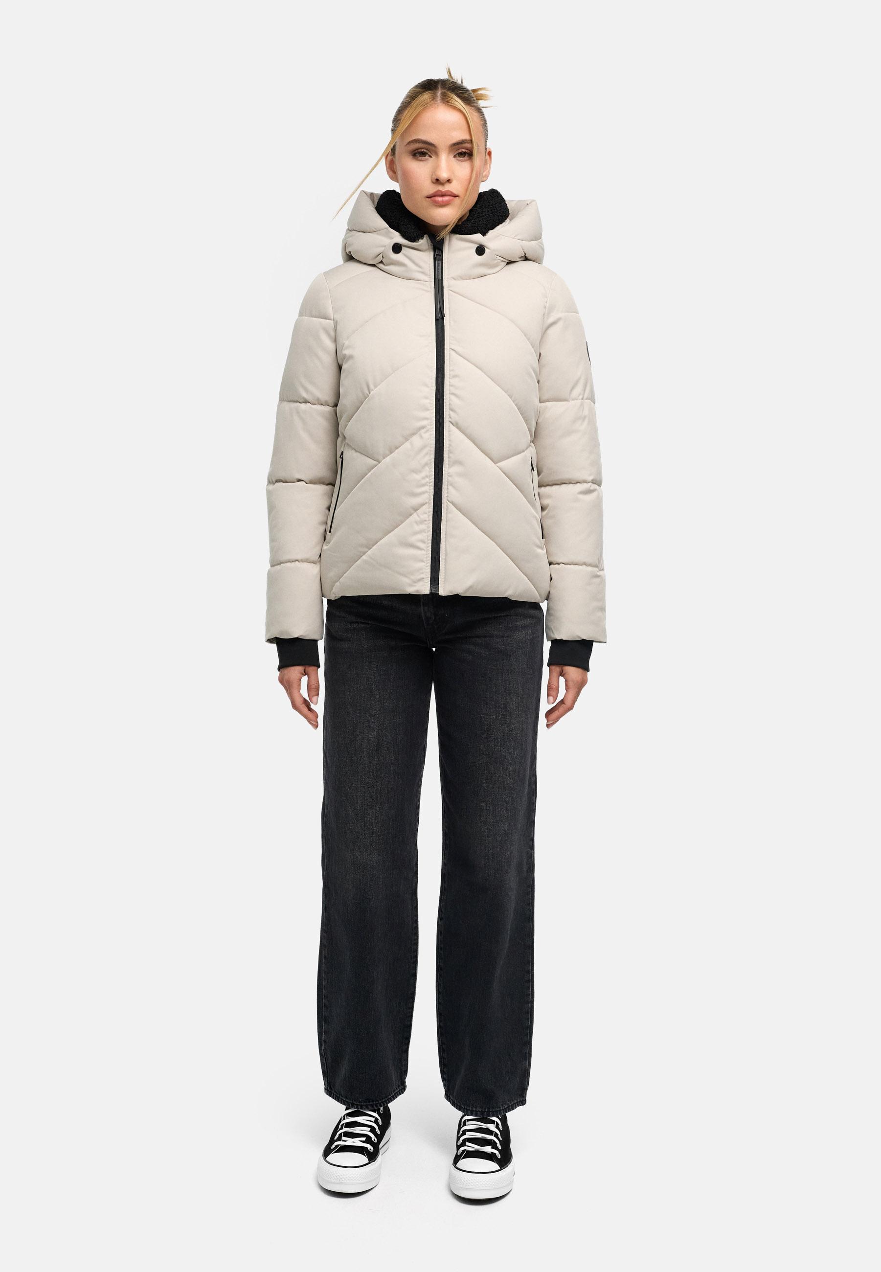 Steppjacke mit abnehmbarer Kapuze und Teddyfleece-Innenfutter "Shinamii XVI" Bone