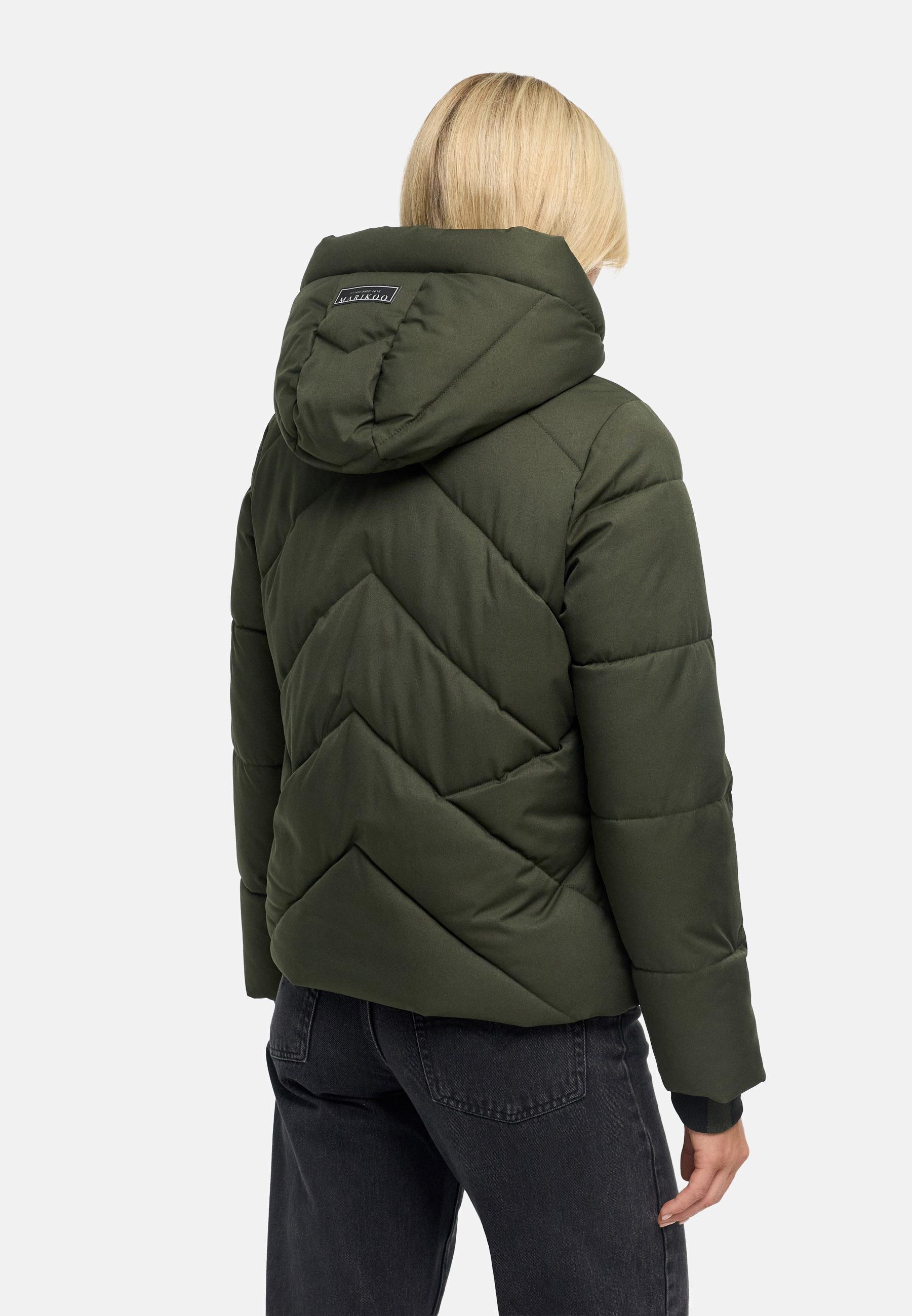 Steppjacke mit abnehmbarer Kapuze und Teddyfleece-Innenfutter "Shinamii XVI" Dark Olive