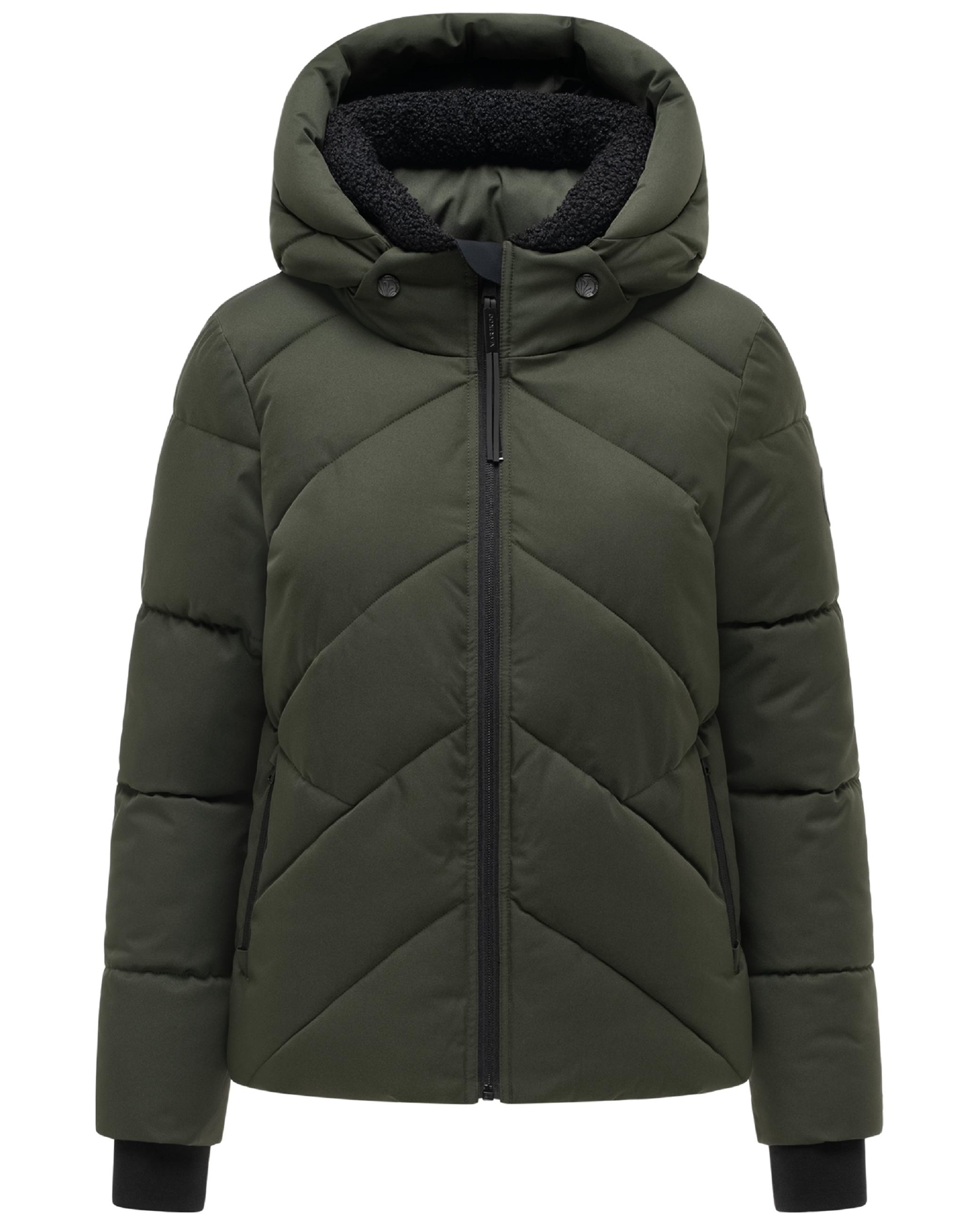 Steppjacke mit abnehmbarer Kapuze und Teddyfleece-Innenfutter "Shinamii XVI" Dark Olive