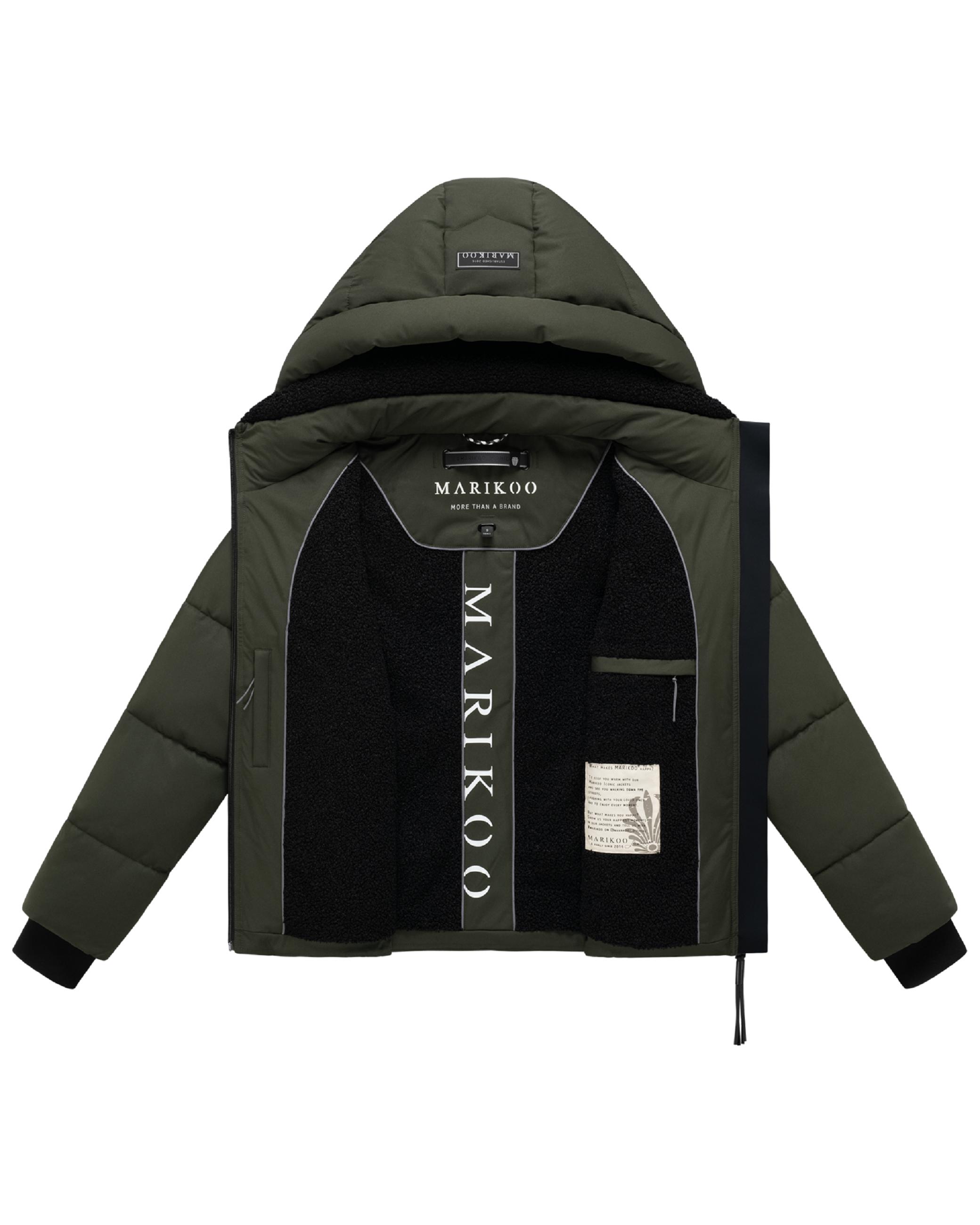 Steppjacke mit abnehmbarer Kapuze und Teddyfleece-Innenfutter "Shinamii XVI" Dark Olive