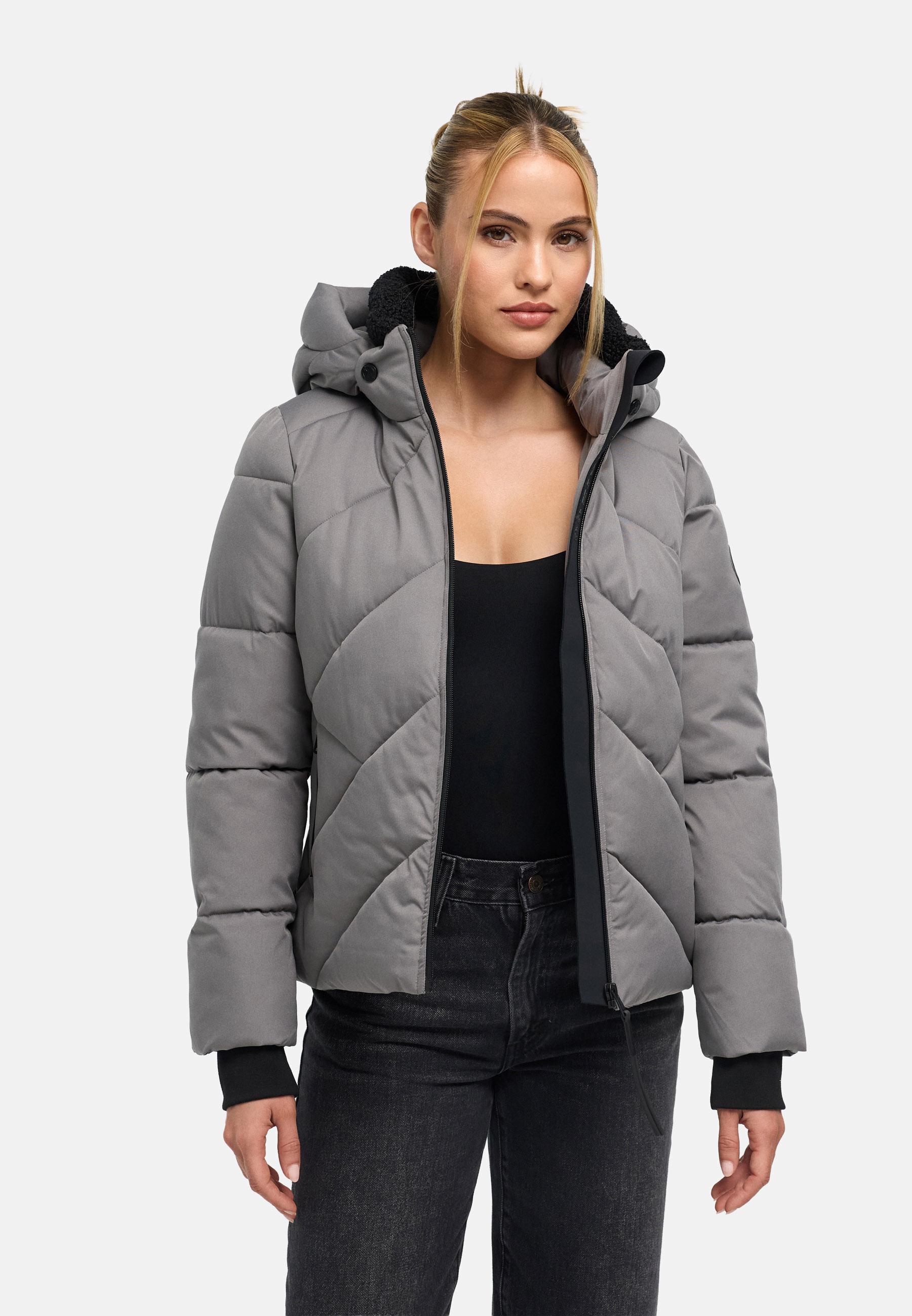 Steppjacke mit abnehmbarer Kapuze und Teddyfleece-Innenfutter "Shinamii XVI" Grey