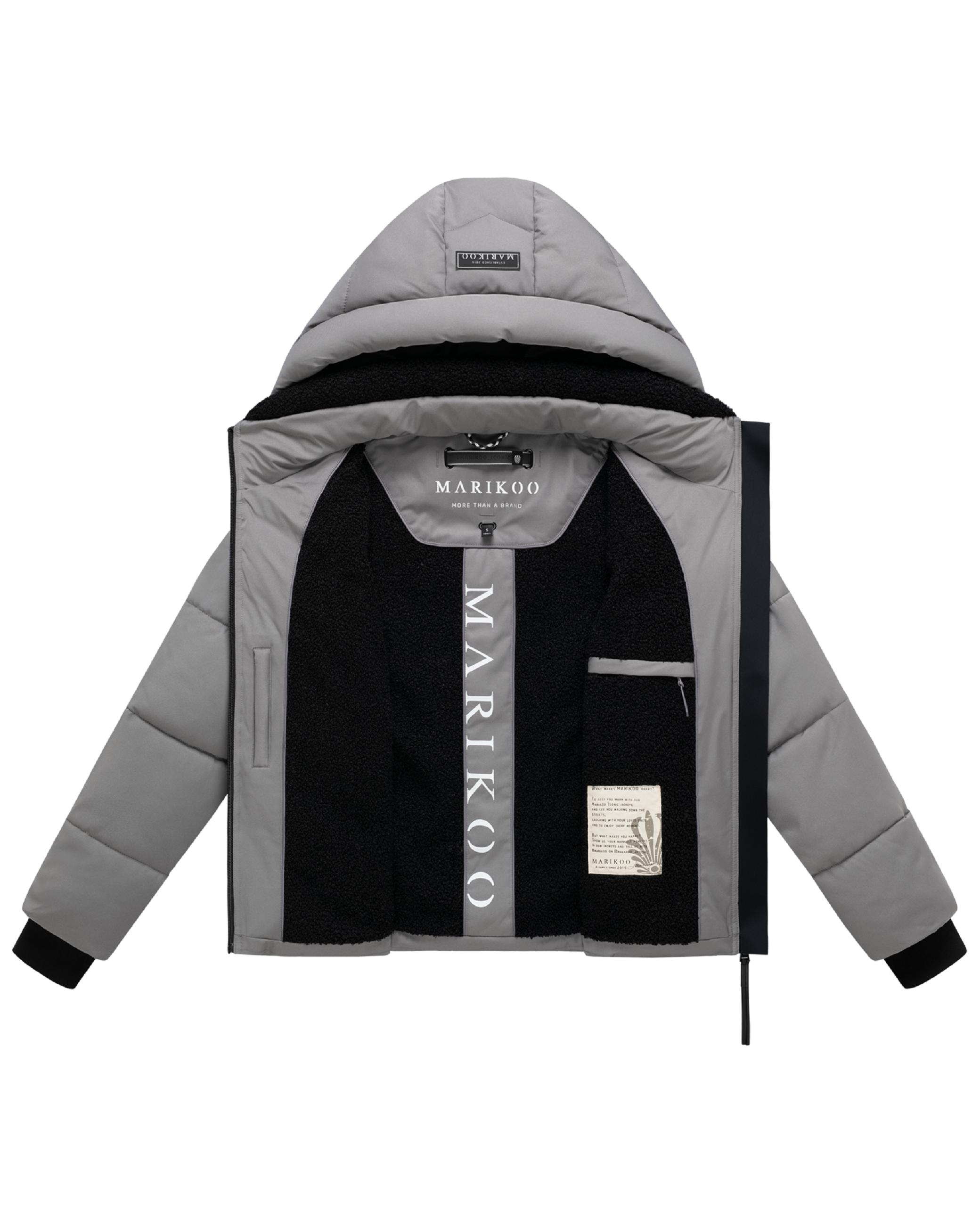 Steppjacke mit abnehmbarer Kapuze und Teddyfleece-Innenfutter "Shinamii XVI" Grey