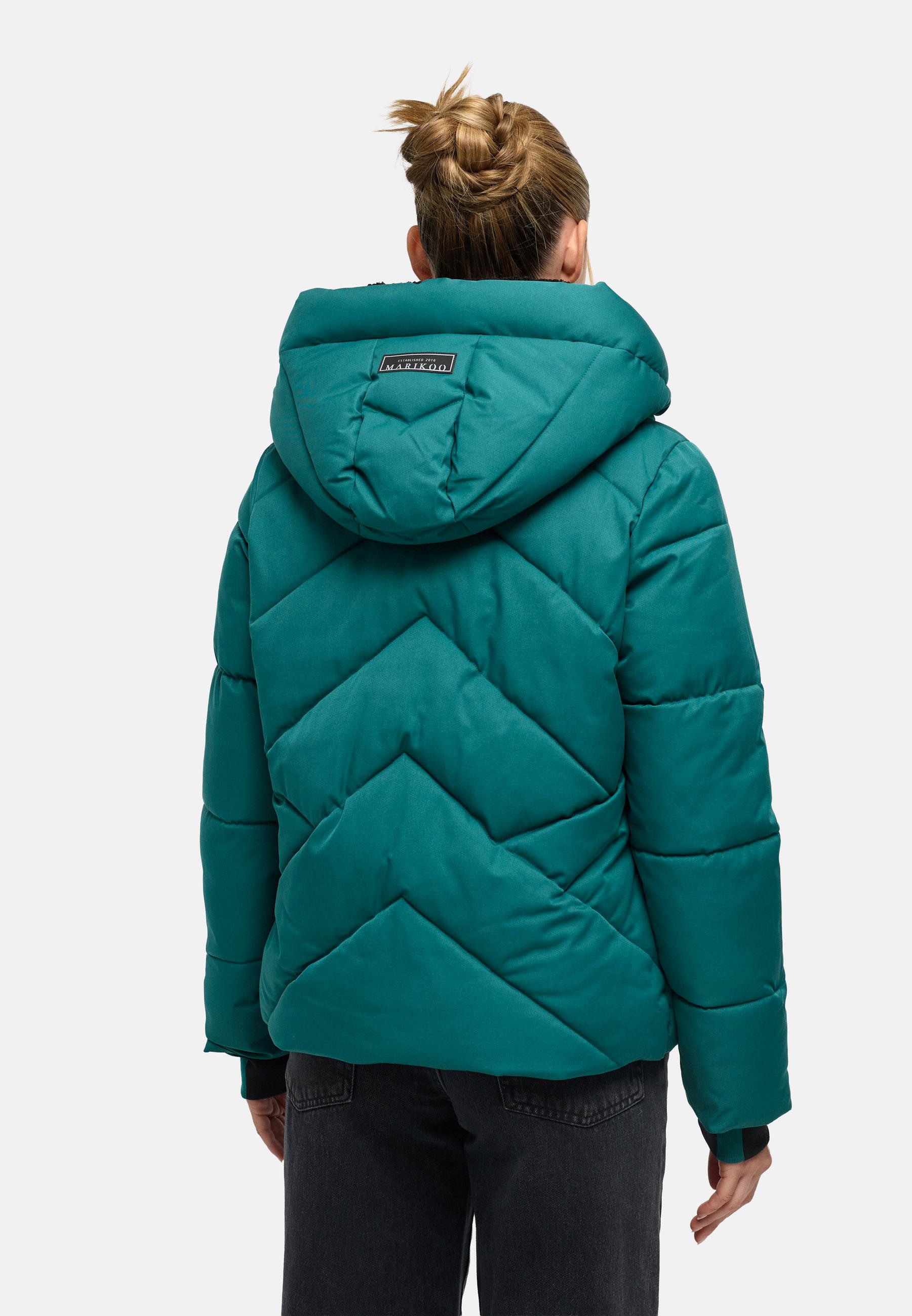Steppjacke mit abnehmbarer Kapuze und Teddyfleece-Innenfutter "Shinamii XVI" Ocean Green