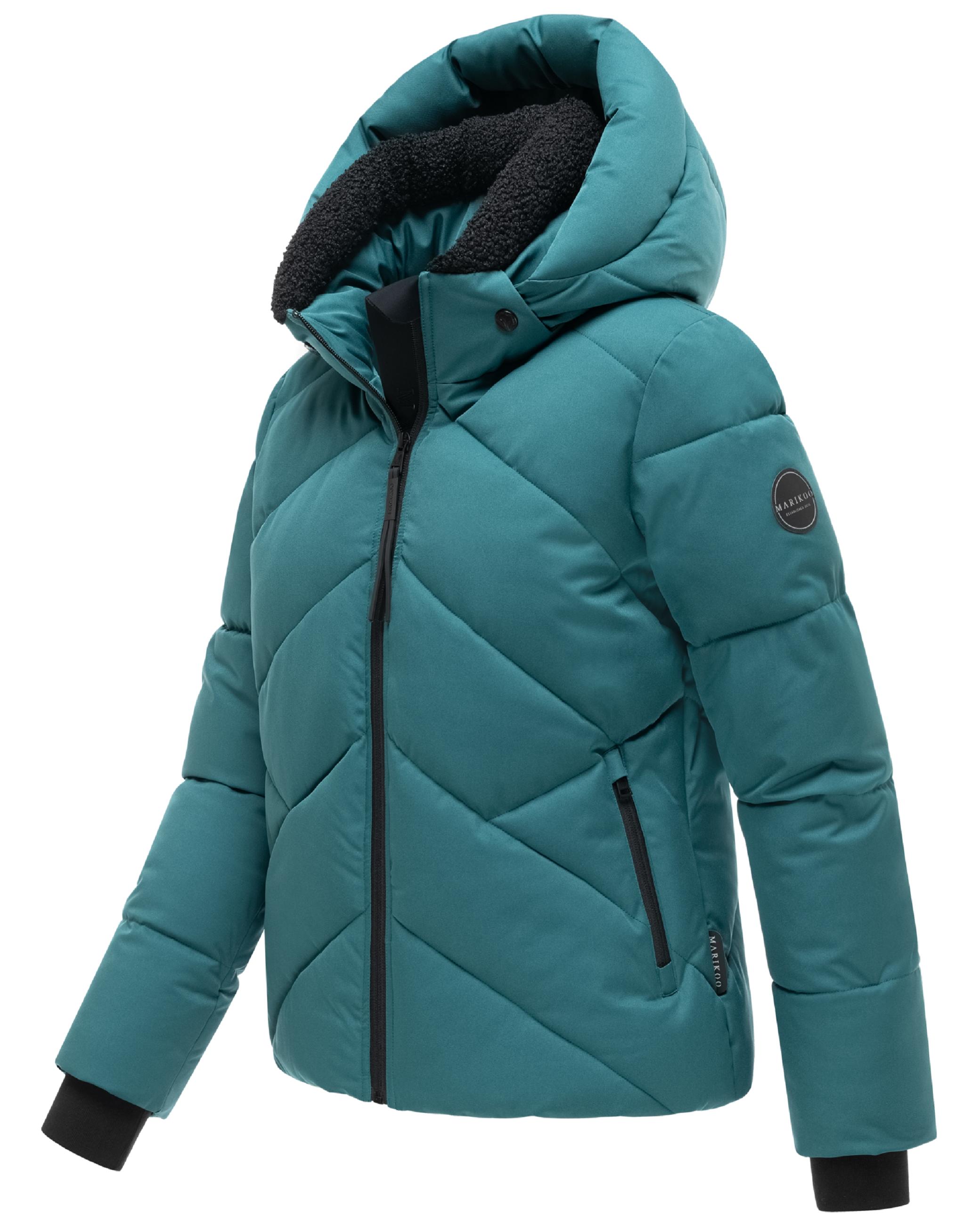 Steppjacke mit abnehmbarer Kapuze und Teddyfleece-Innenfutter "Shinamii XVI" Ocean Green