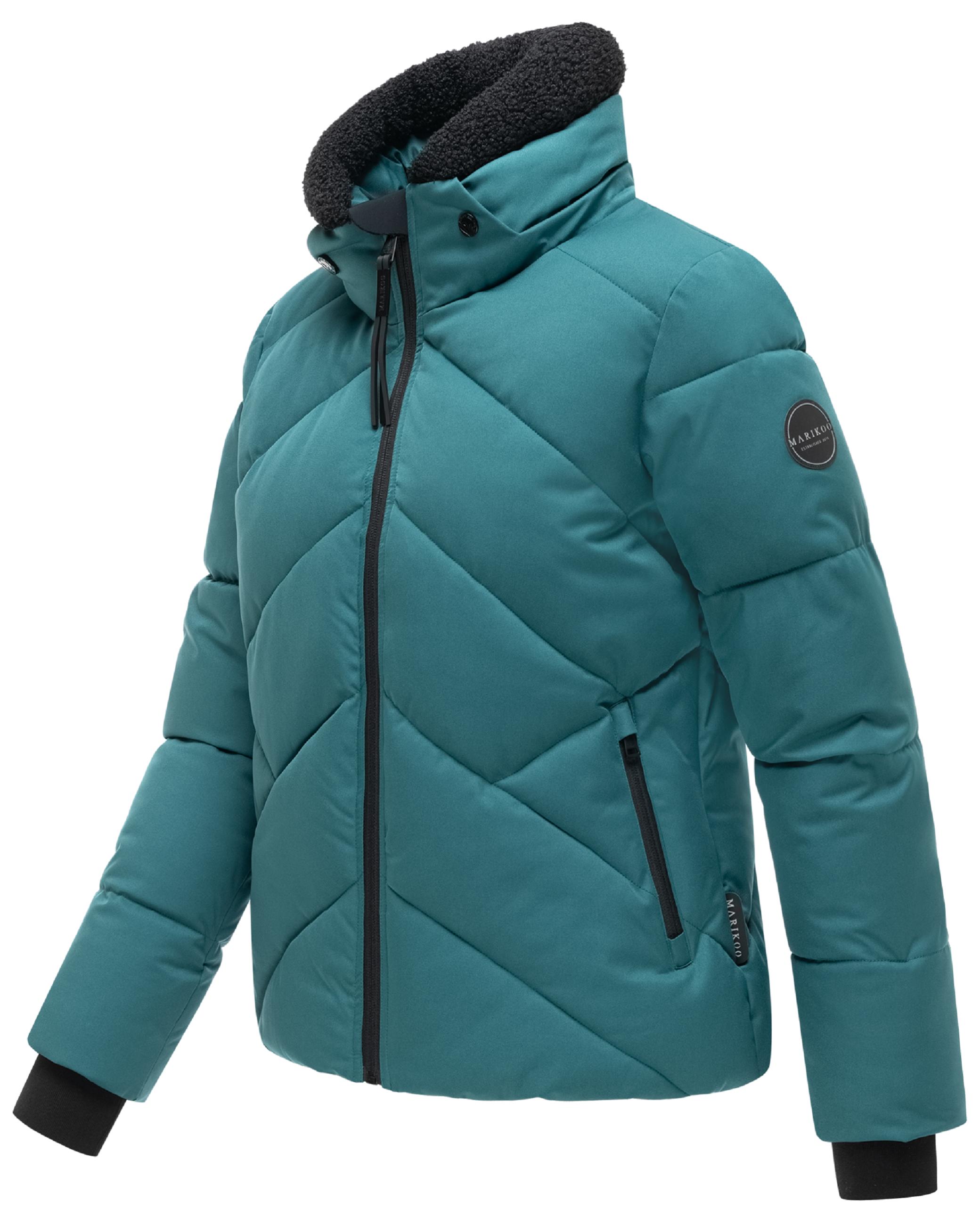 Steppjacke mit abnehmbarer Kapuze und Teddyfleece-Innenfutter "Shinamii XVI" Ocean Green