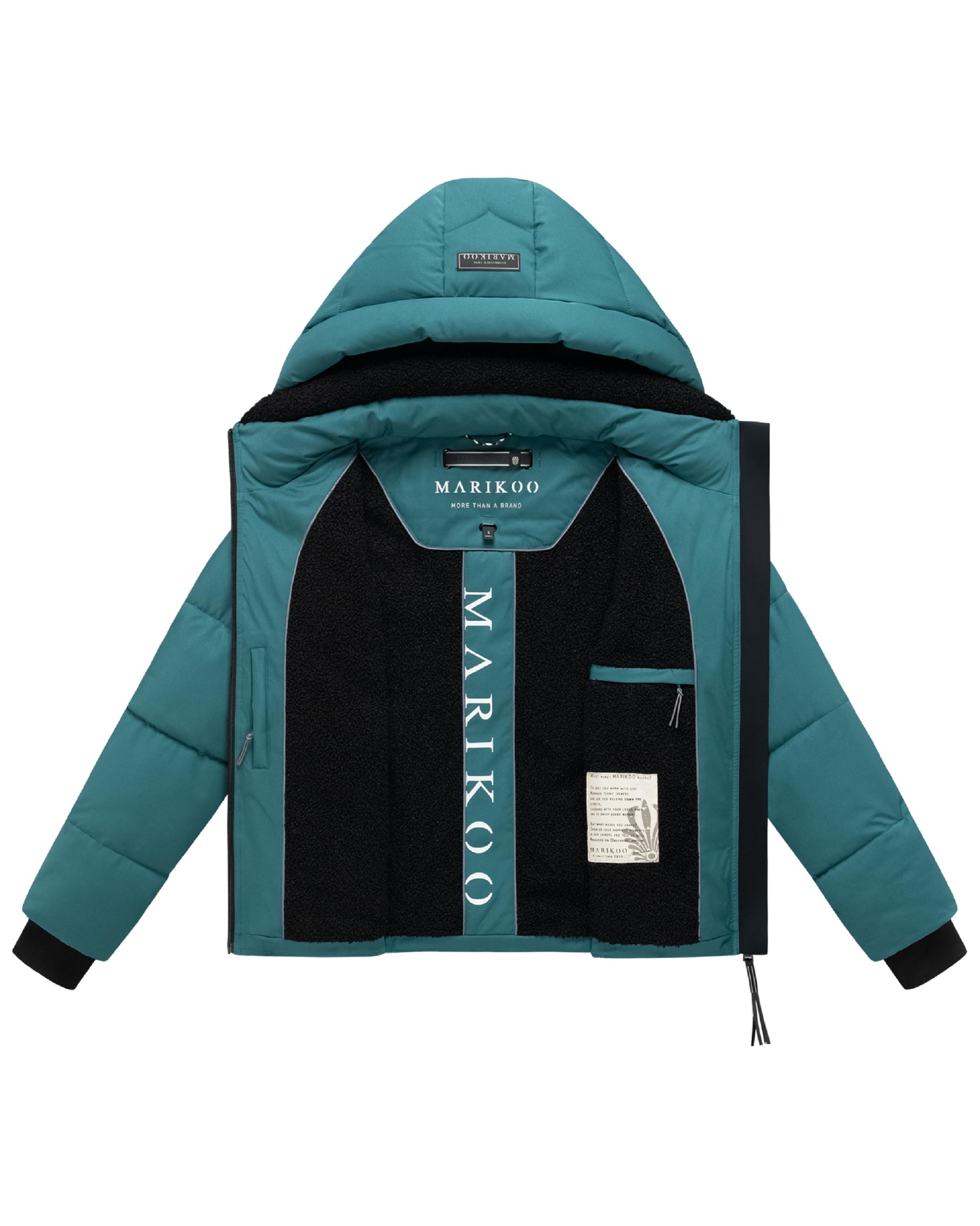 Steppjacke mit abnehmbarer Kapuze und Teddyfleece-Innenfutter "Shinamii XVI" Ocean Green