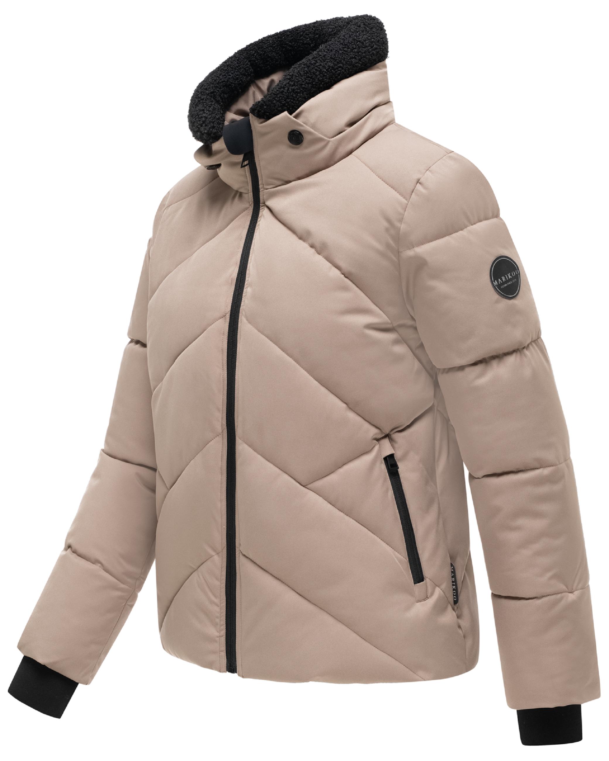 Steppjacke mit abnehmbarer Kapuze und Teddyfleece-Innenfutter "Shinamii XVI" Taupe Grey