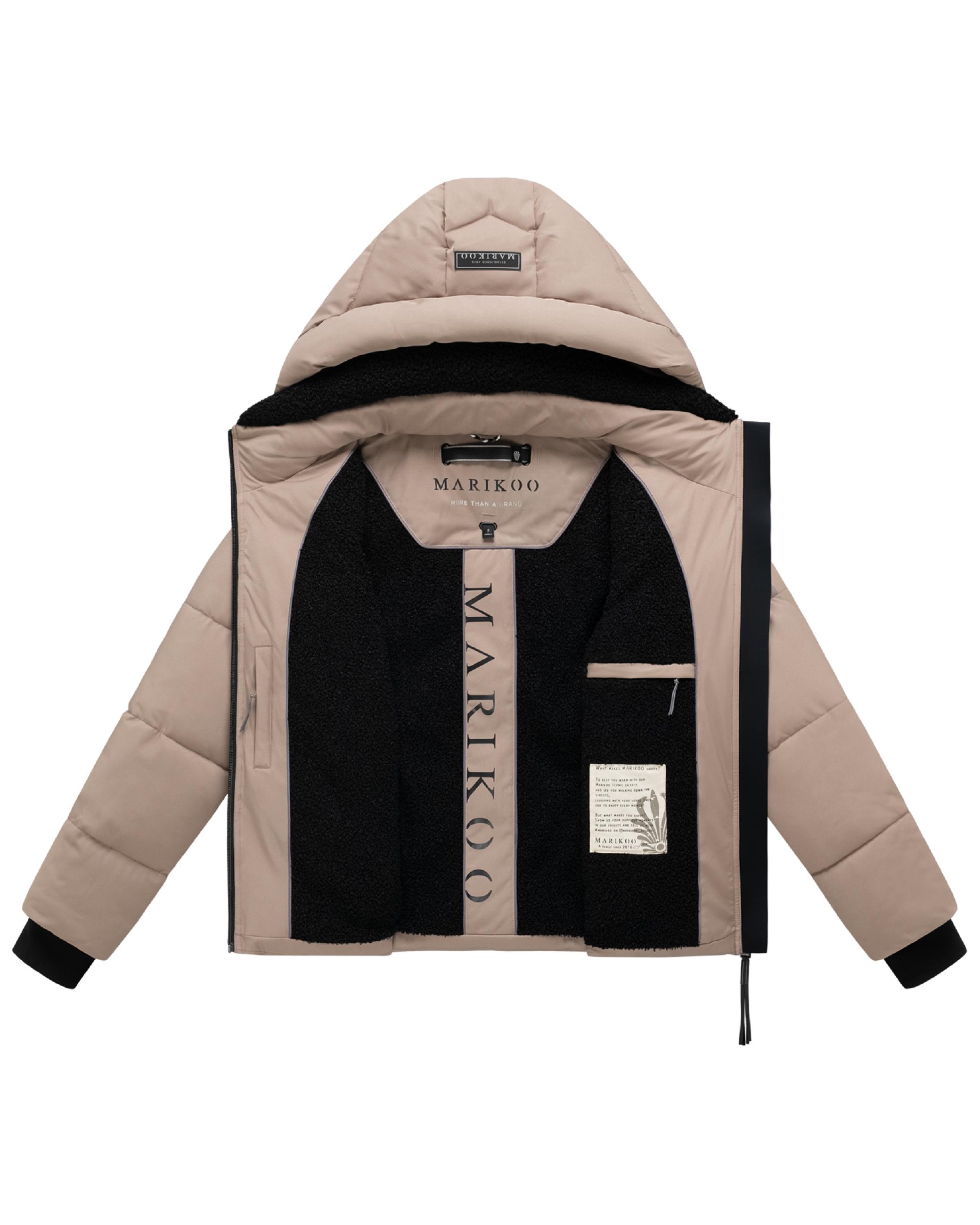 Steppjacke mit abnehmbarer Kapuze und Teddyfleece-Innenfutter "Shinamii XVI" Taupe Grey