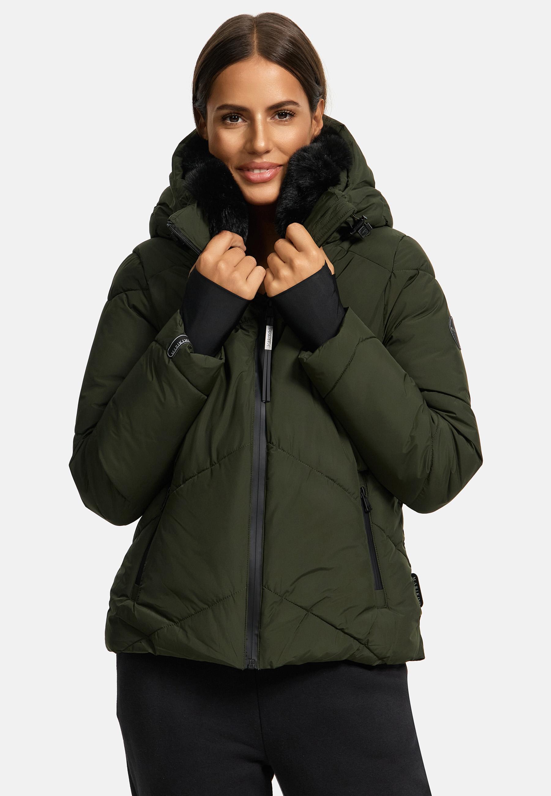 Winterjacke mit Fellragen "Simaraa XVI" Dark Olive