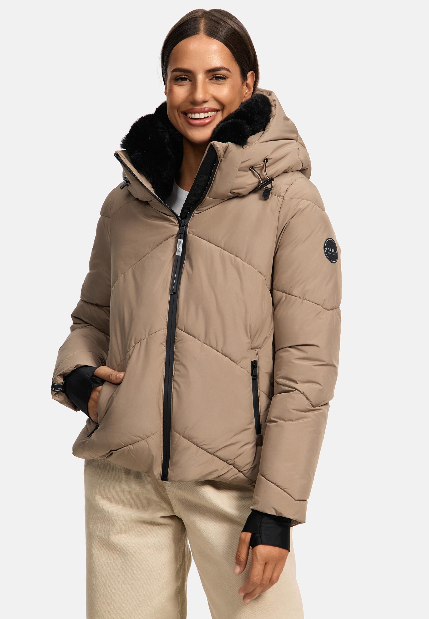 Winterjacke mit Fellragen "Simaraa XVI" Taupe Grey