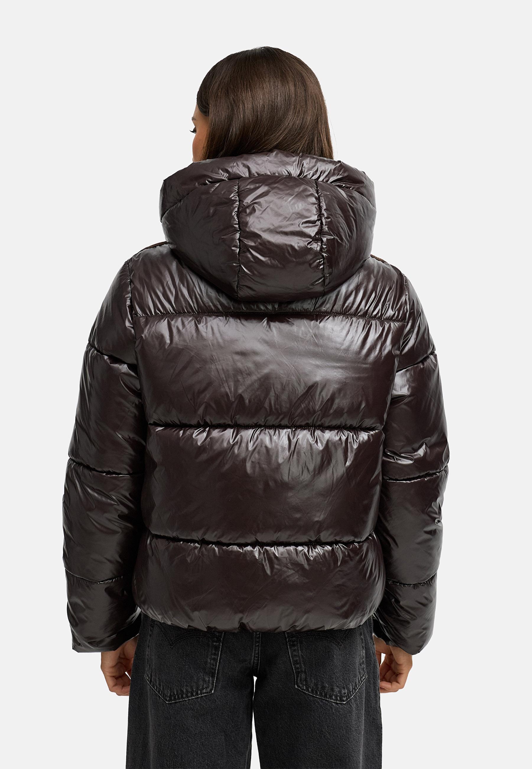 Winter Steppjacke mit abnehmbarer Kapuze "Skyraa 16" Choco