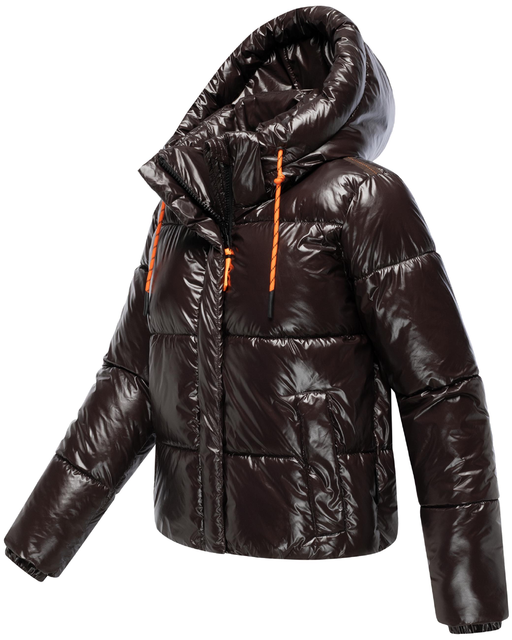 Winter Steppjacke mit abnehmbarer Kapuze "Skyraa 16" Choco