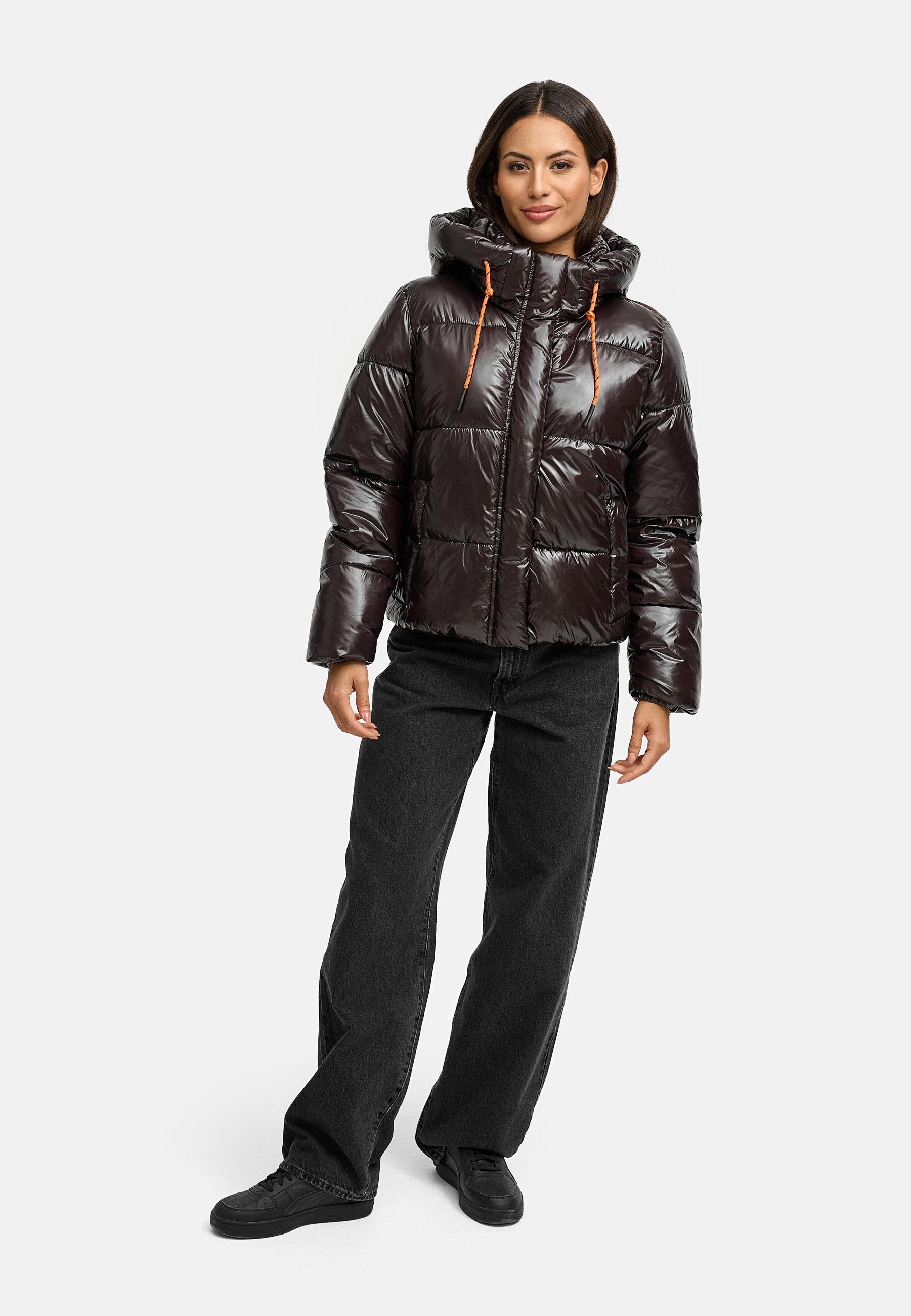 Winter Steppjacke mit abnehmbarer Kapuze "Skyraa 16" Choco