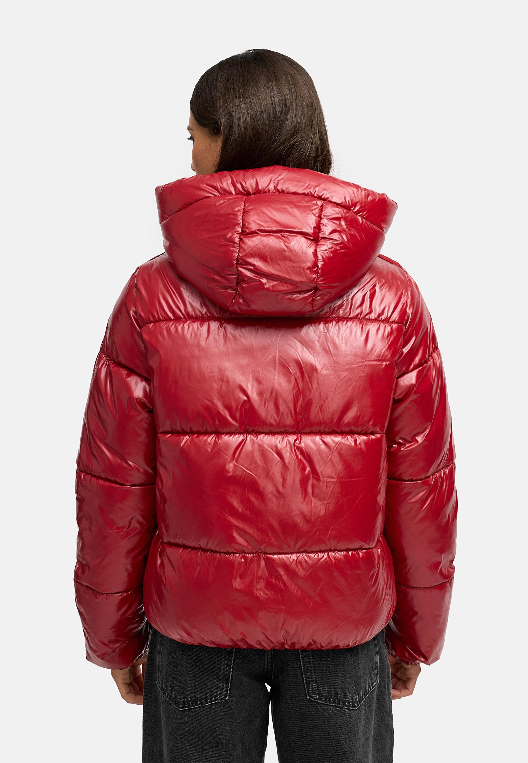 Winter Steppjacke mit abnehmbarer Kapuze "Skyraa 16" Dark Red