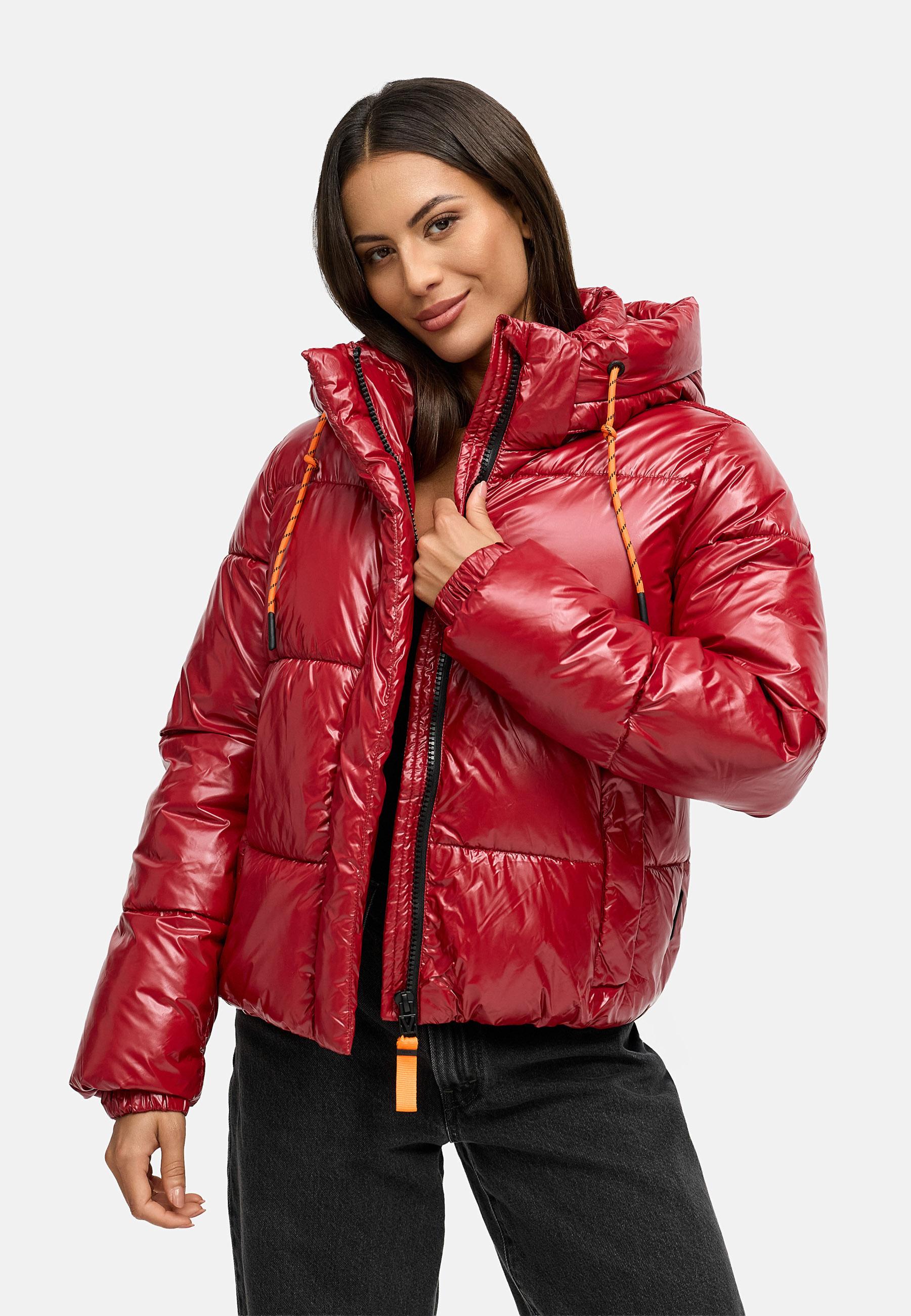 Winter Steppjacke mit abnehmbarer Kapuze "Skyraa 16" Dark Red