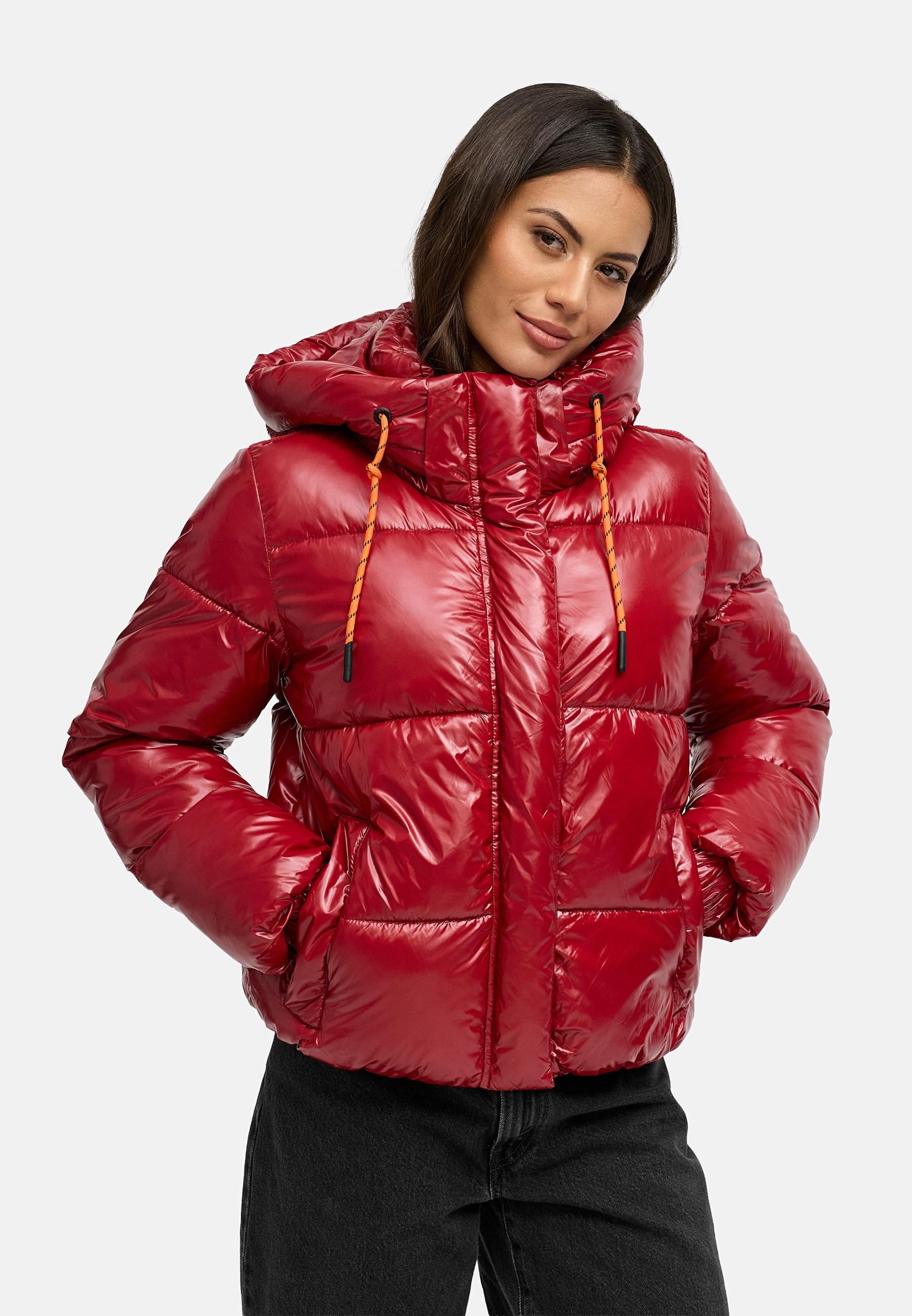Winter Steppjacke mit abnehmbarer Kapuze "Skyraa 16" Dark Red