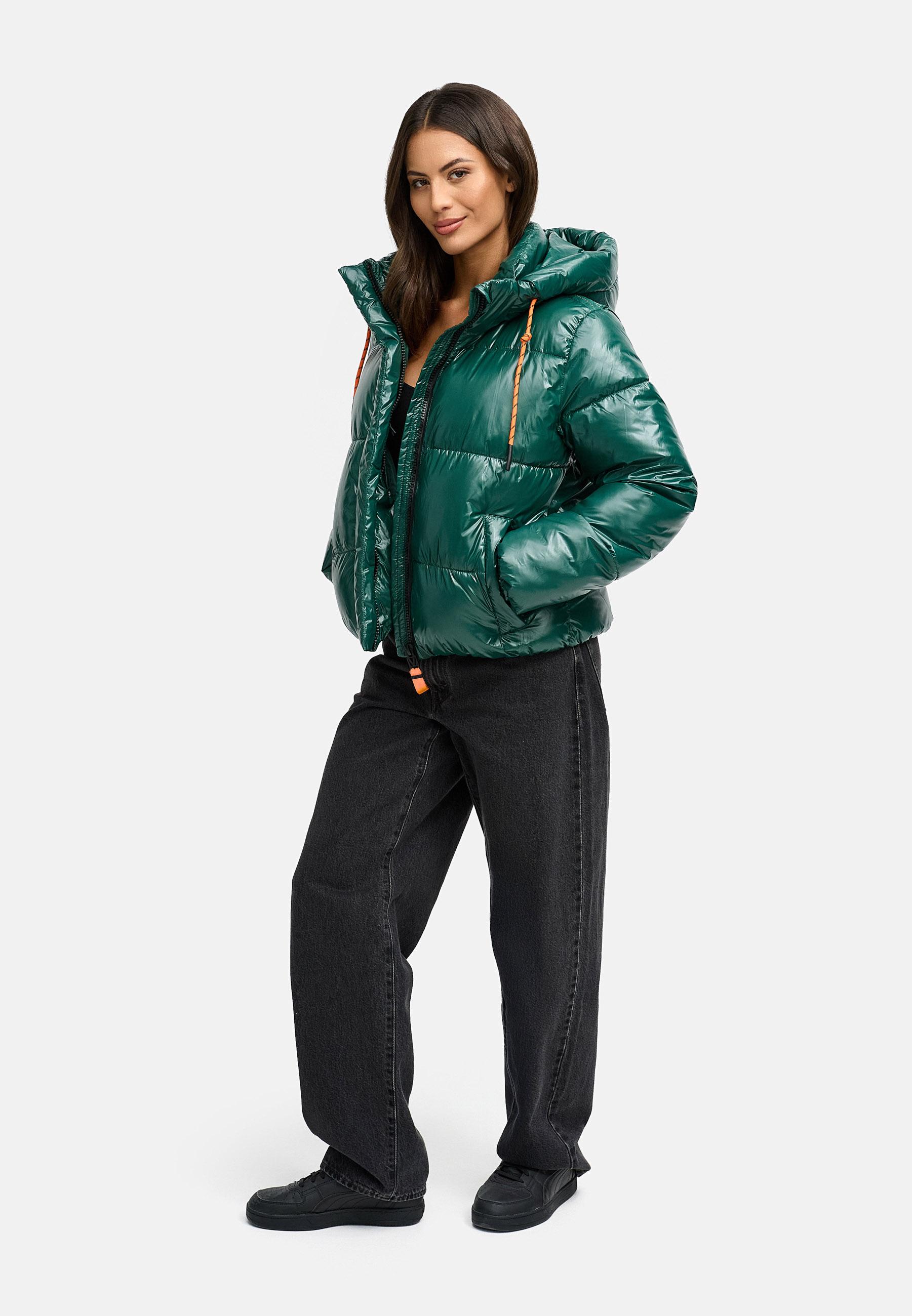 Winter Steppjacke mit abnehmbarer Kapuze "Skyraa 16" Evergreen