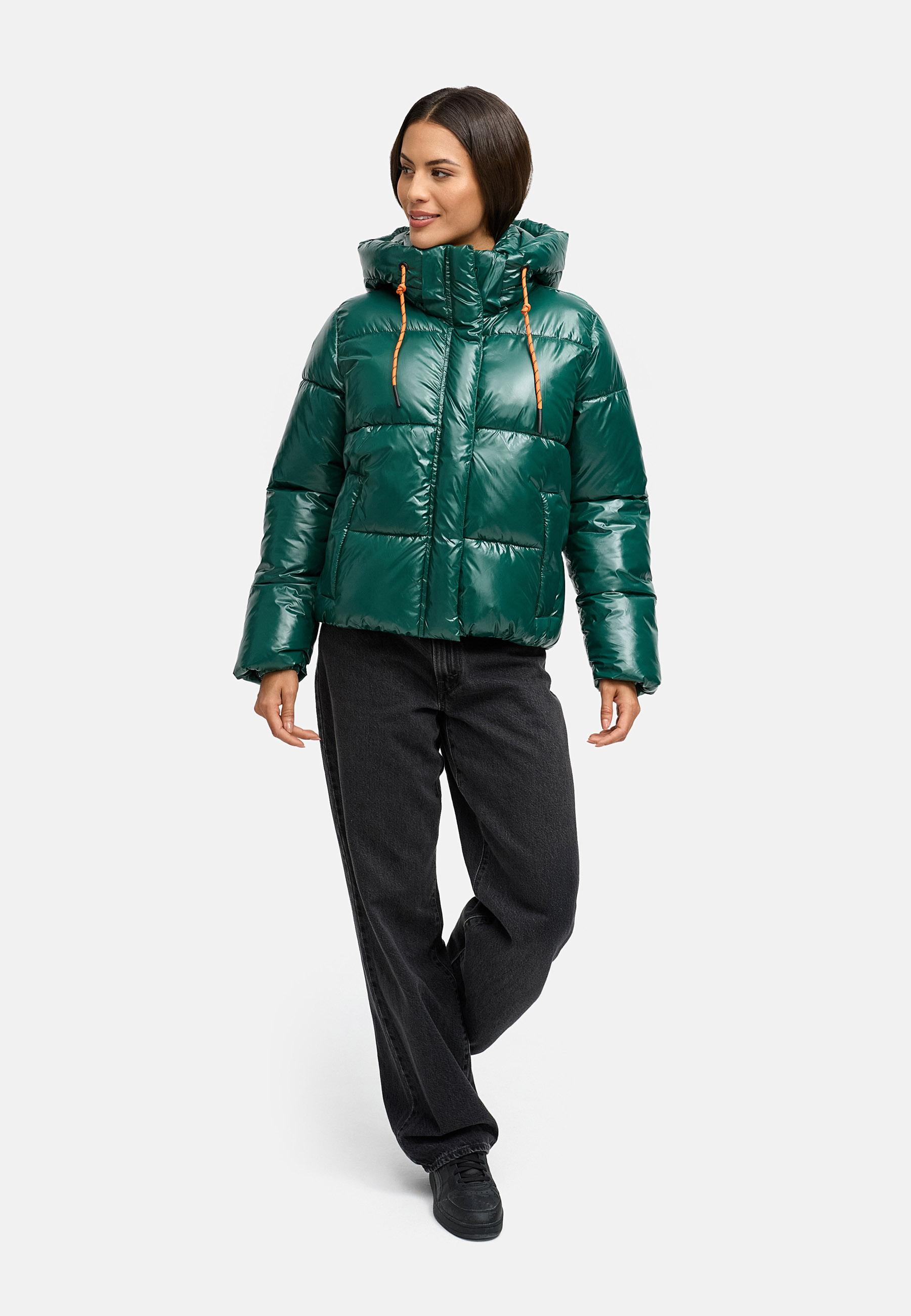 Winter Steppjacke mit abnehmbarer Kapuze "Skyraa 16" Evergreen