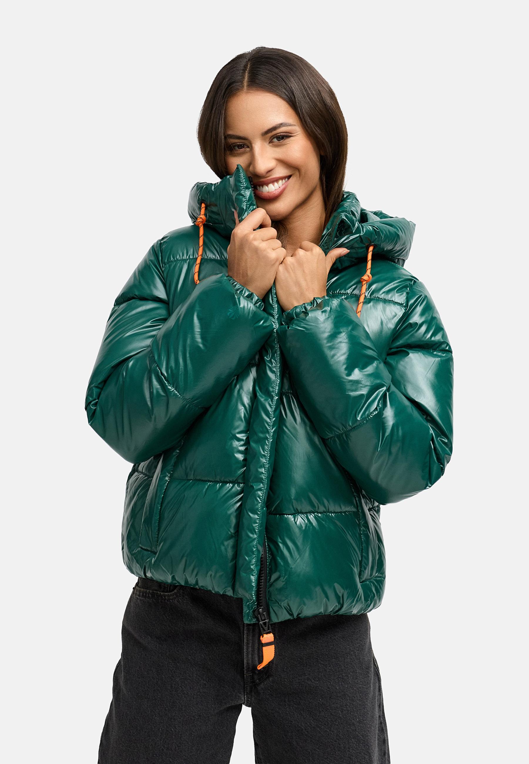Winter Steppjacke mit abnehmbarer Kapuze "Skyraa 16" Evergreen