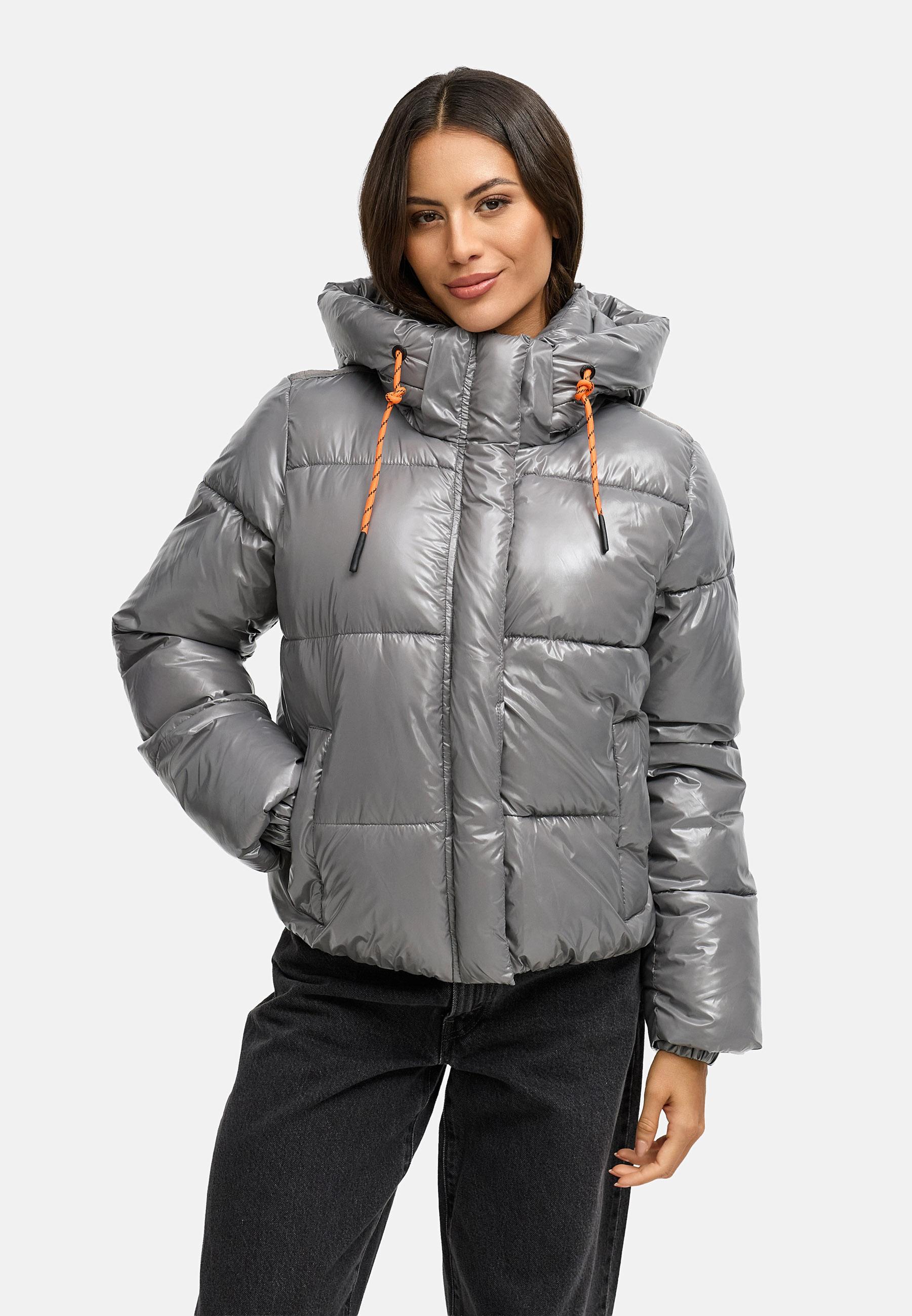 Winter Steppjacke mit abnehmbarer Kapuze "Skyraa 16" Grey