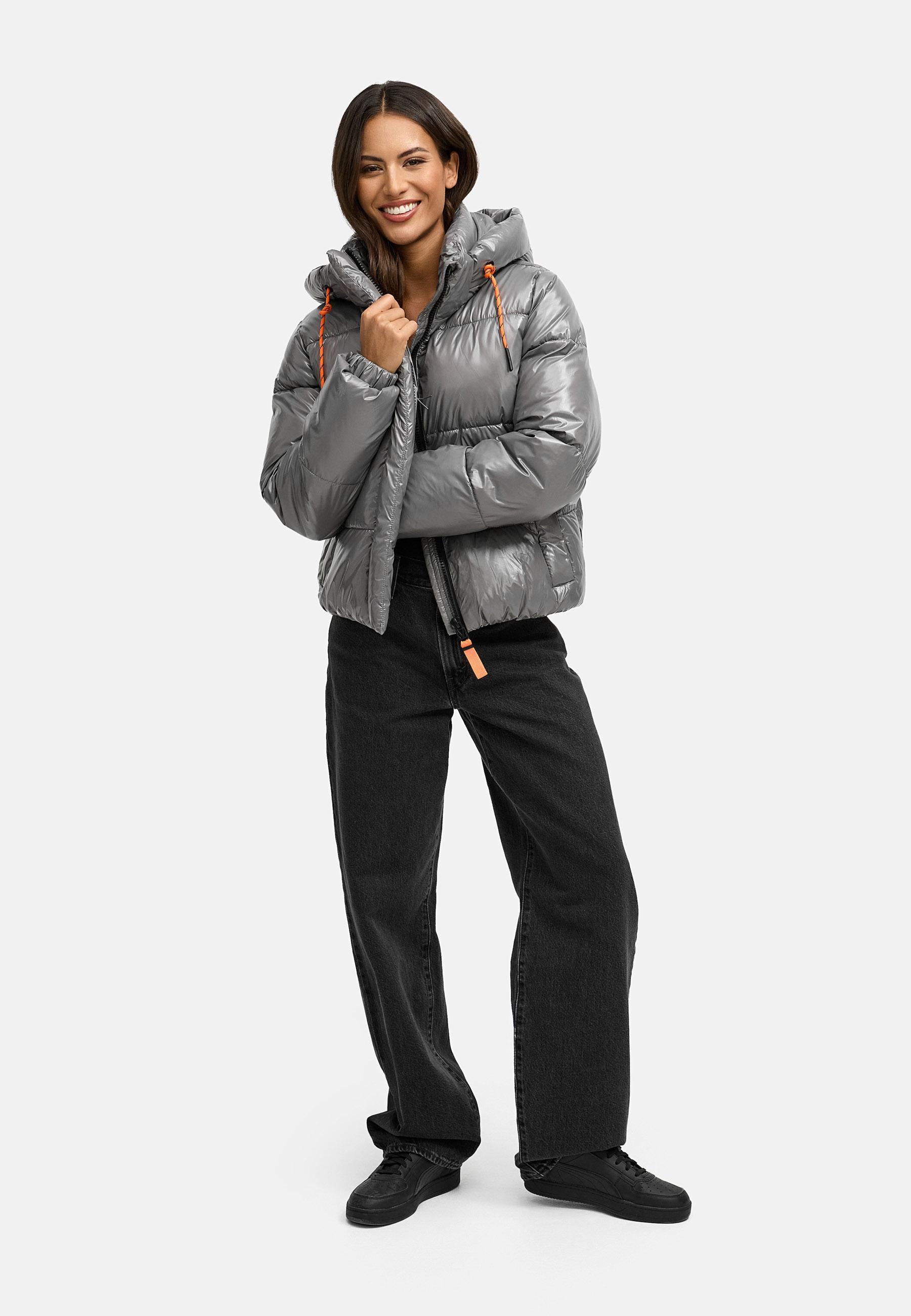 Winter Steppjacke mit abnehmbarer Kapuze "Skyraa 16" Grey