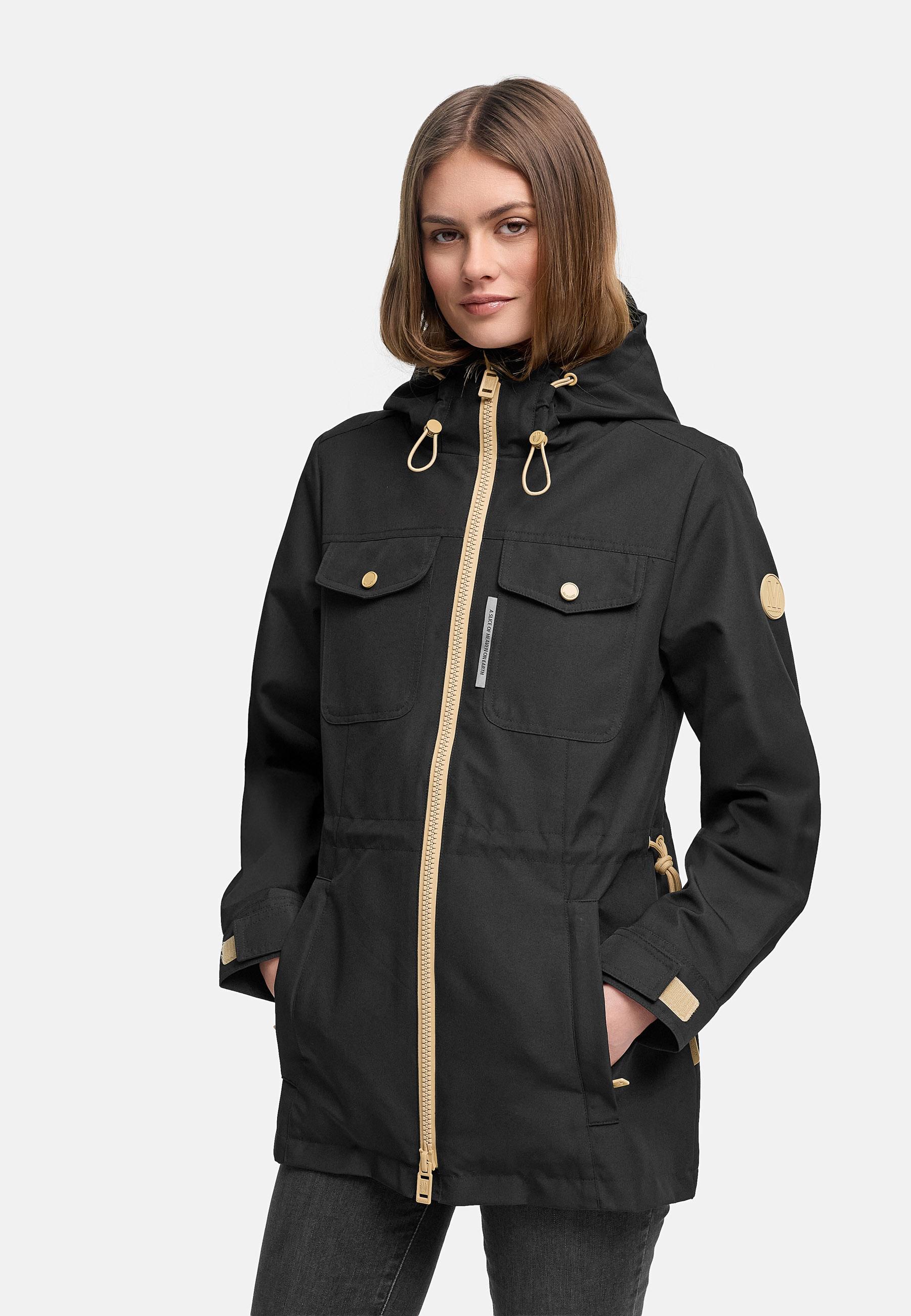 wasserdichter Parka mit Taillenzugband "Sohaa 16" Black