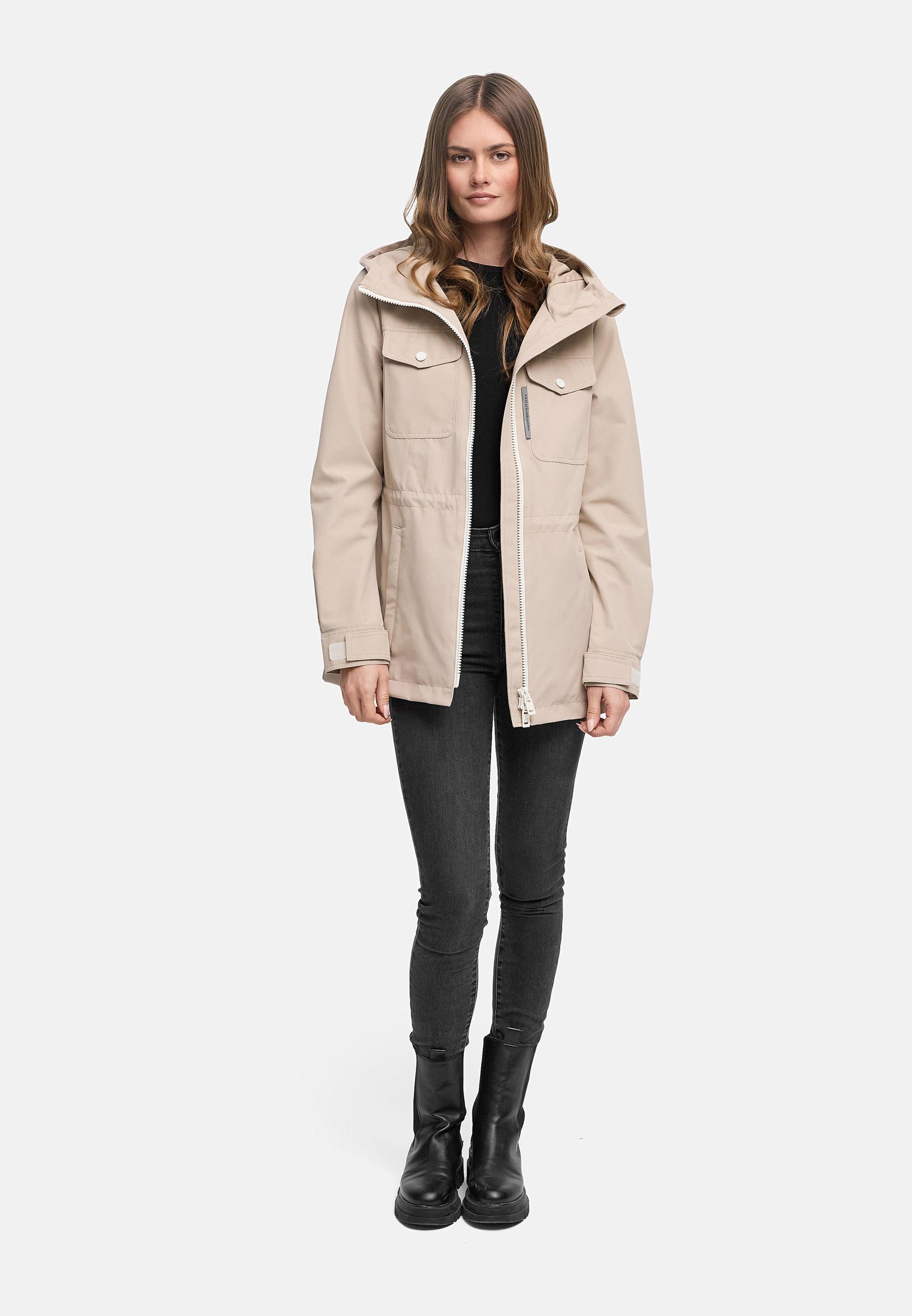 wasserdichter Parka mit Taillenzugband "Sohaa 16" Light Taupe