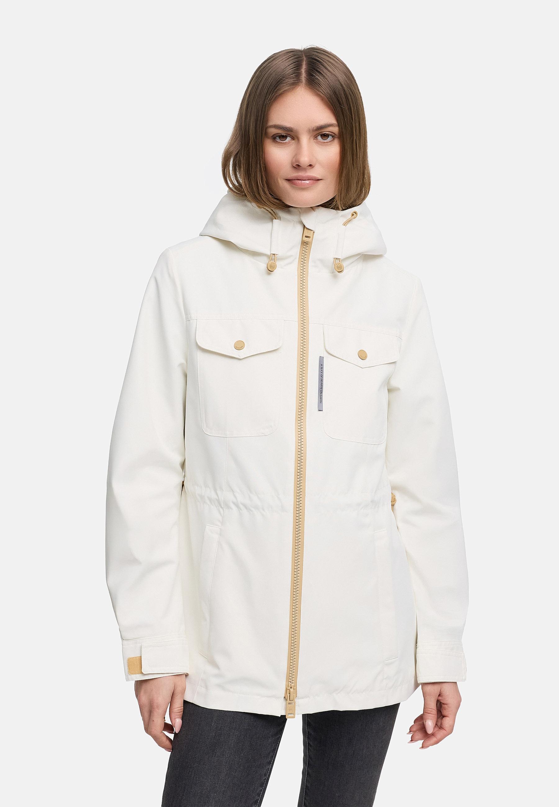 wasserdichter Parka mit Taillenzugband "Sohaa 16" Offwhite