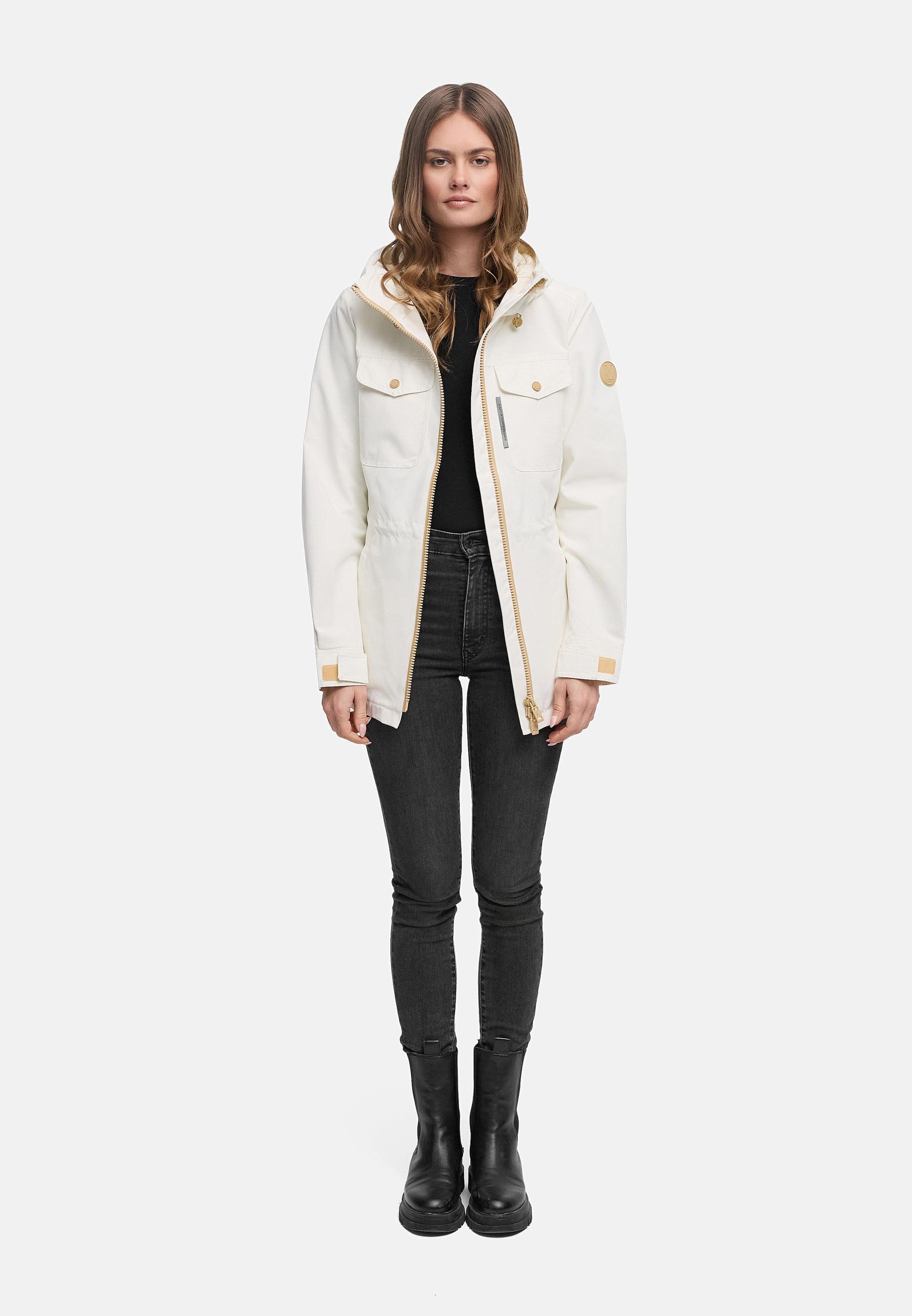 wasserdichter Parka mit Taillenzugband "Sohaa 16" Offwhite