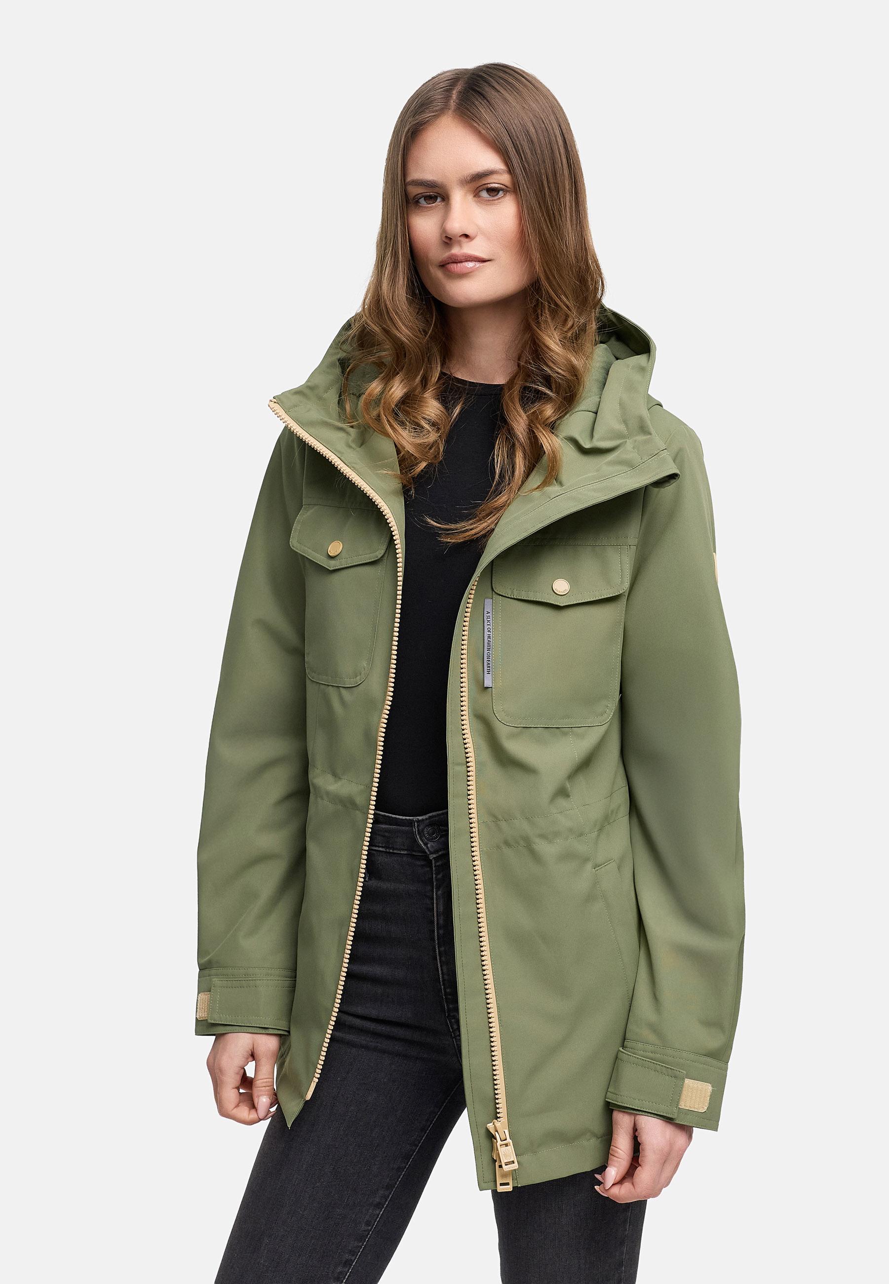 wasserdichter Parka mit Taillenzugband "Sohaa 16" Olive Leaf