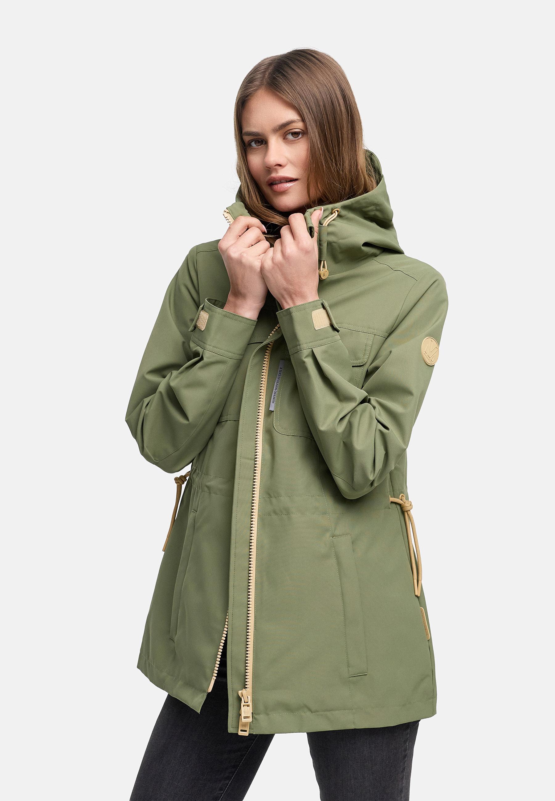 wasserdichter Parka mit Taillenzugband "Sohaa 16" Olive Leaf