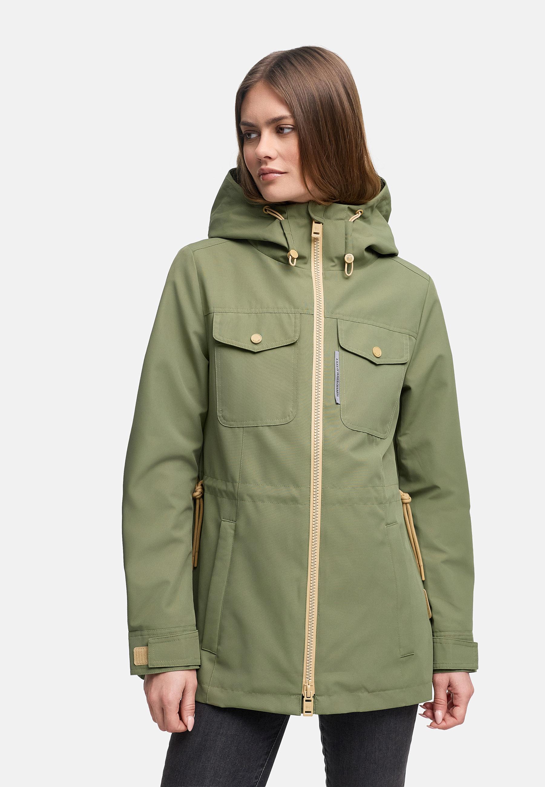 wasserdichter Parka mit Taillenzugband "Sohaa 16" Olive Leaf