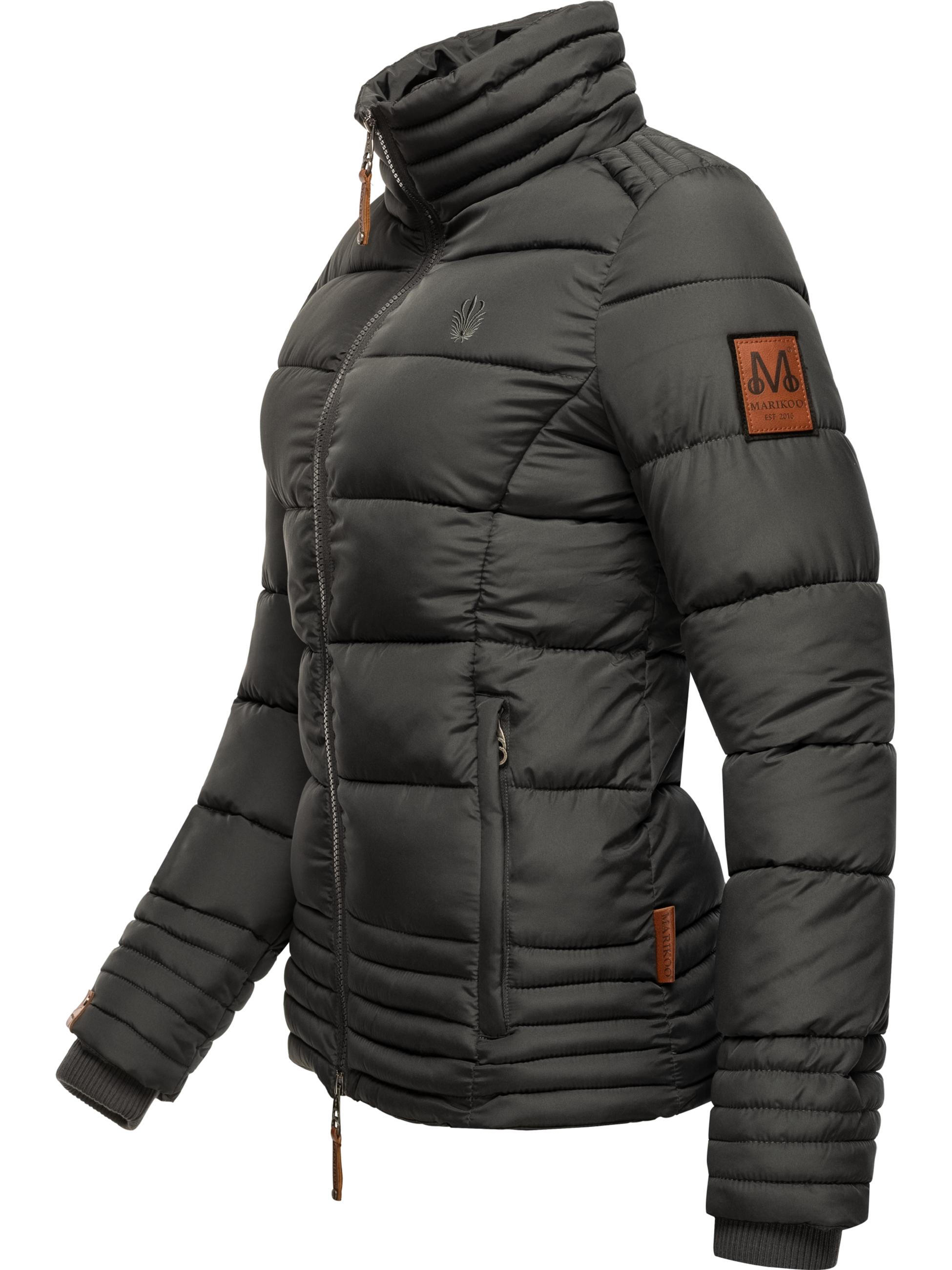 Kurze Winter Steppjacke mit Kapuze "Sole" Anthrazit