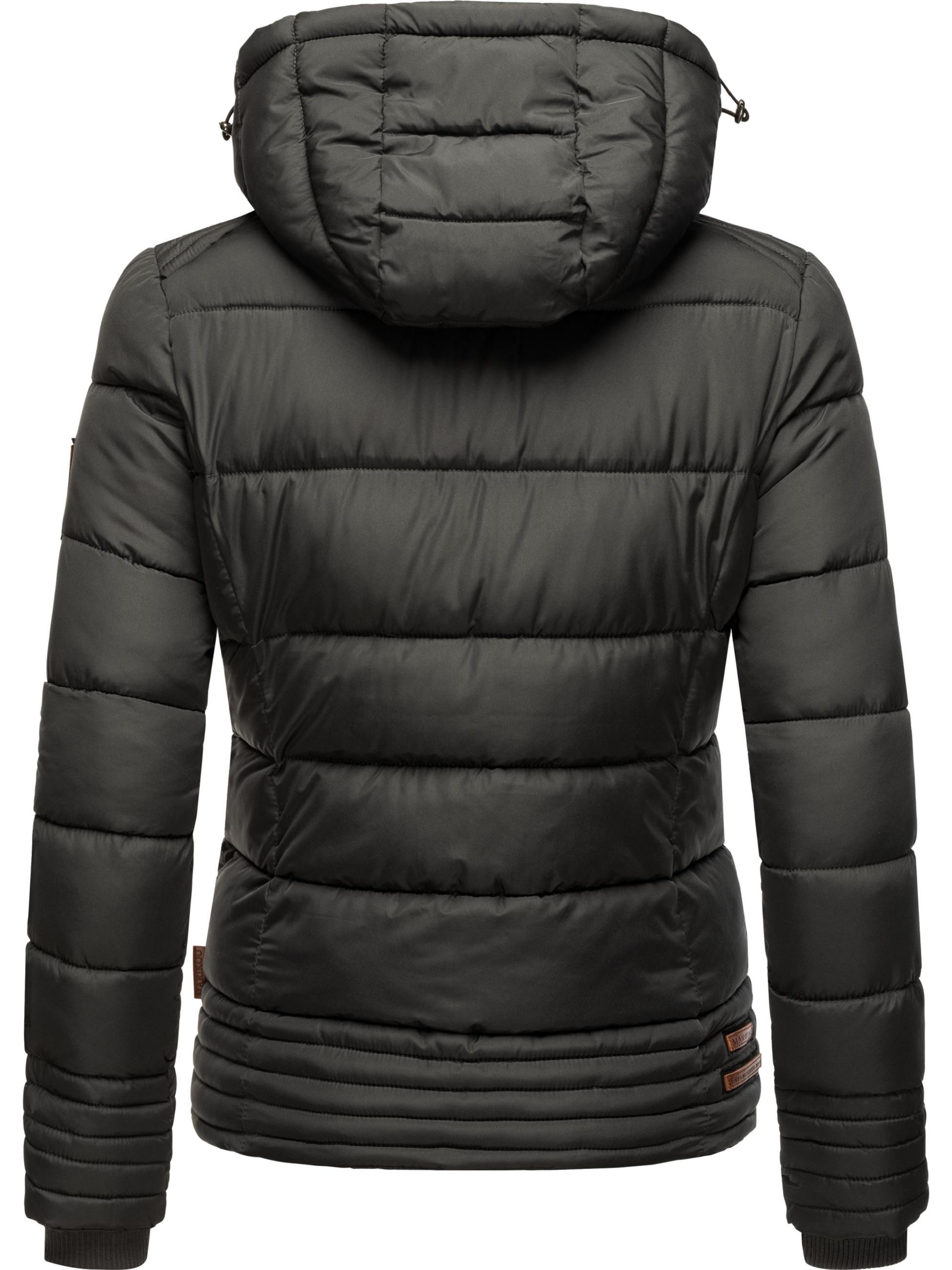 Kurze Winter Steppjacke mit Kapuze "Sole" Anthrazit