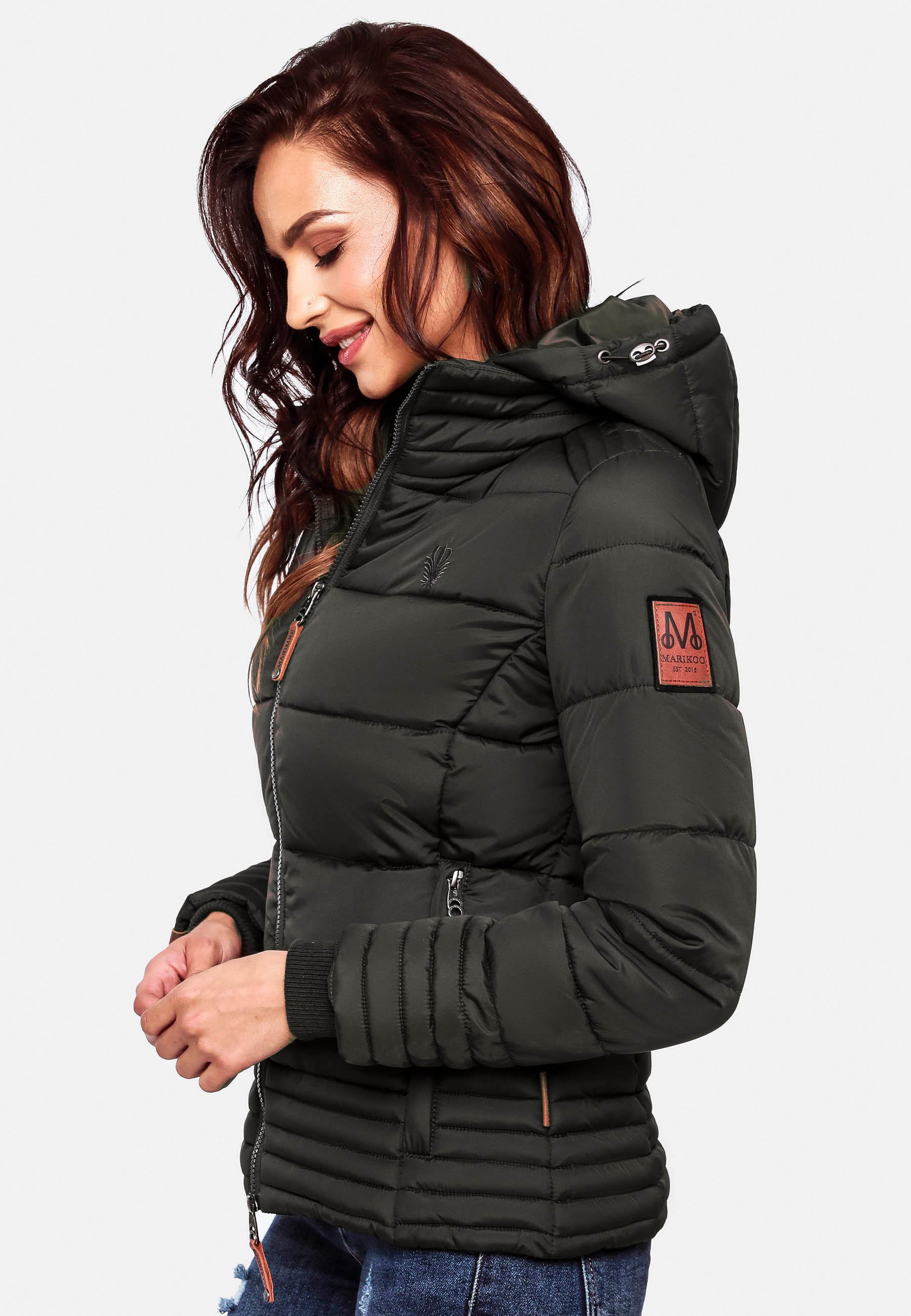 Kurze Winter Steppjacke mit Kapuze "Sole" Anthrazit