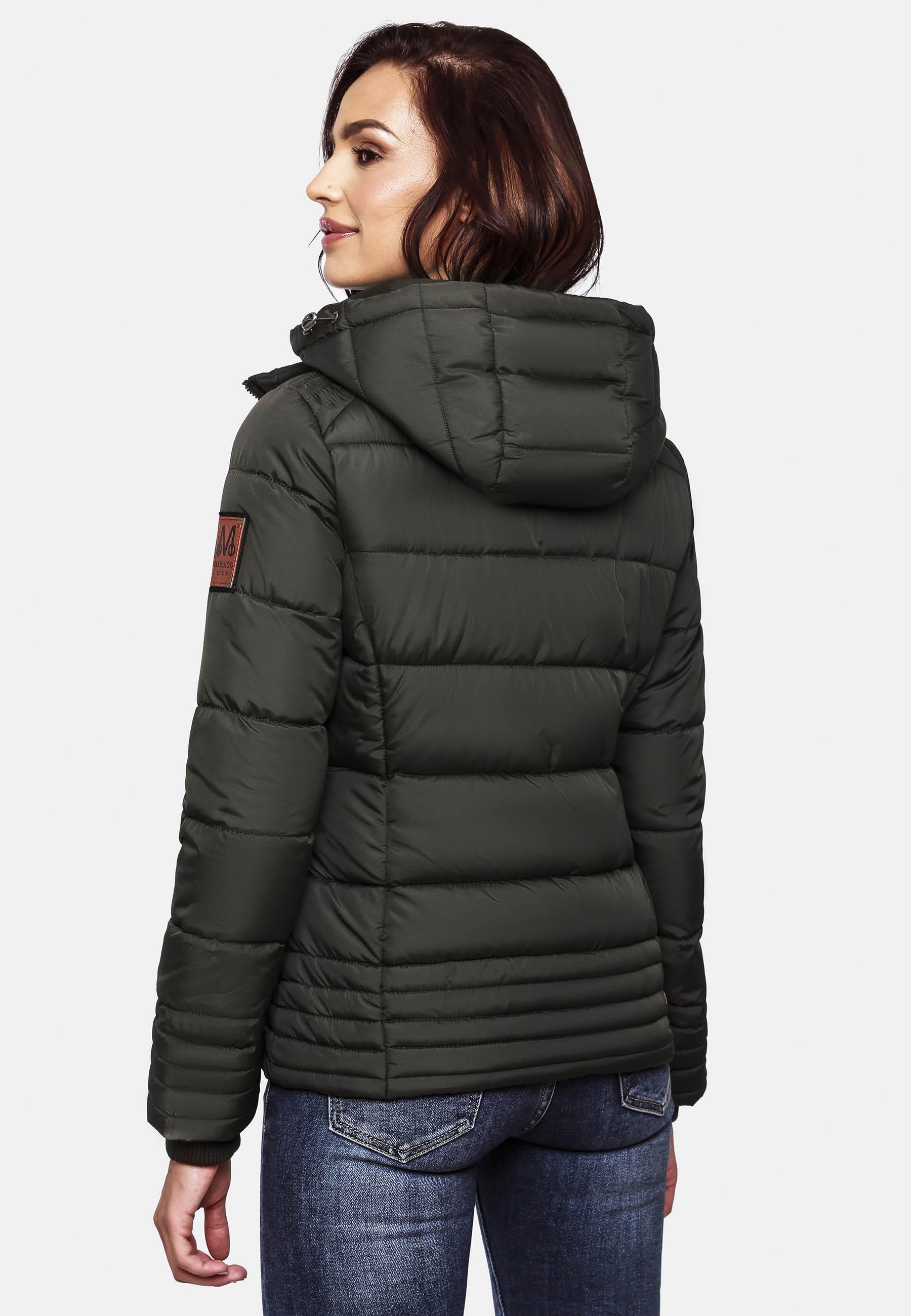 Kurze Winter Steppjacke mit Kapuze "Sole" Anthrazit