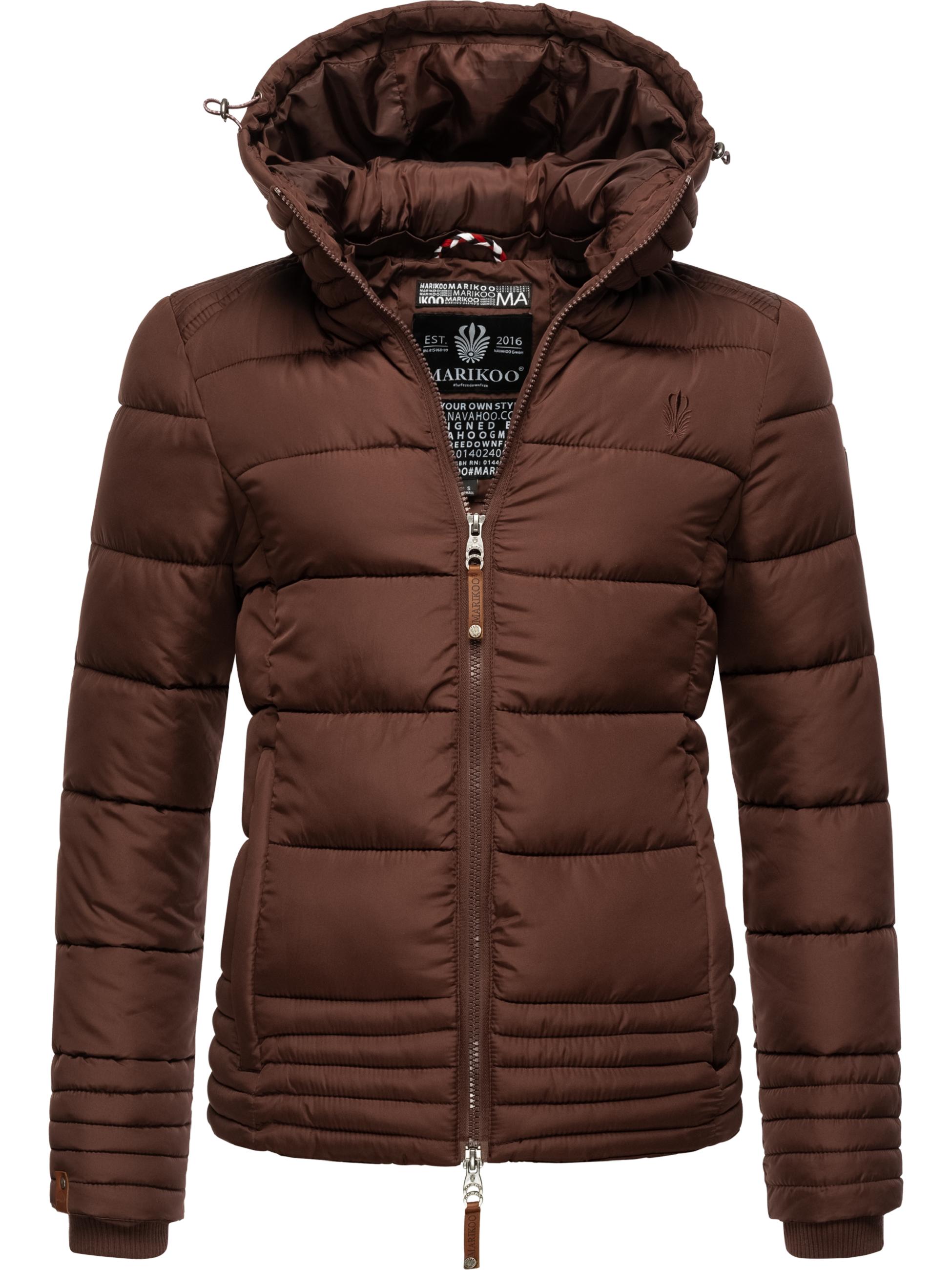 Kurze Winter Steppjacke mit Kapuze "Sole" Chocolate