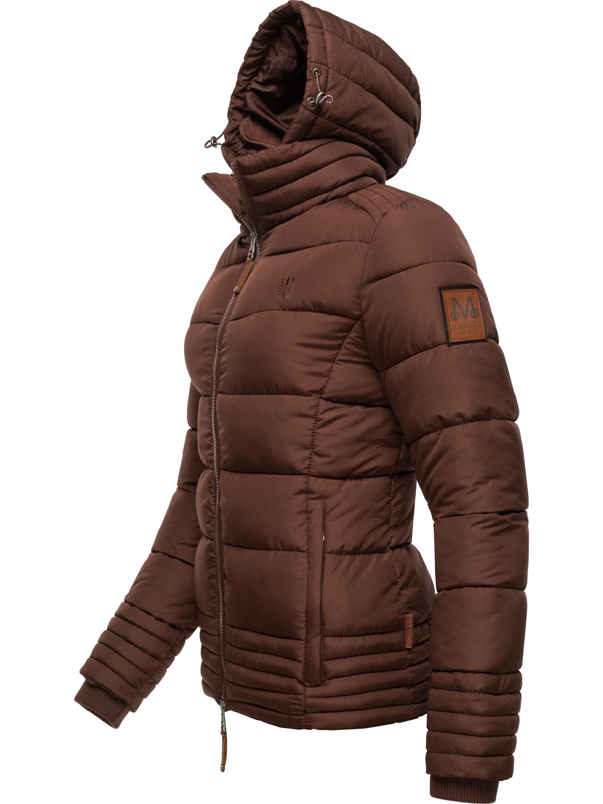 Kurze Winter Steppjacke mit Kapuze "Sole" Chocolate