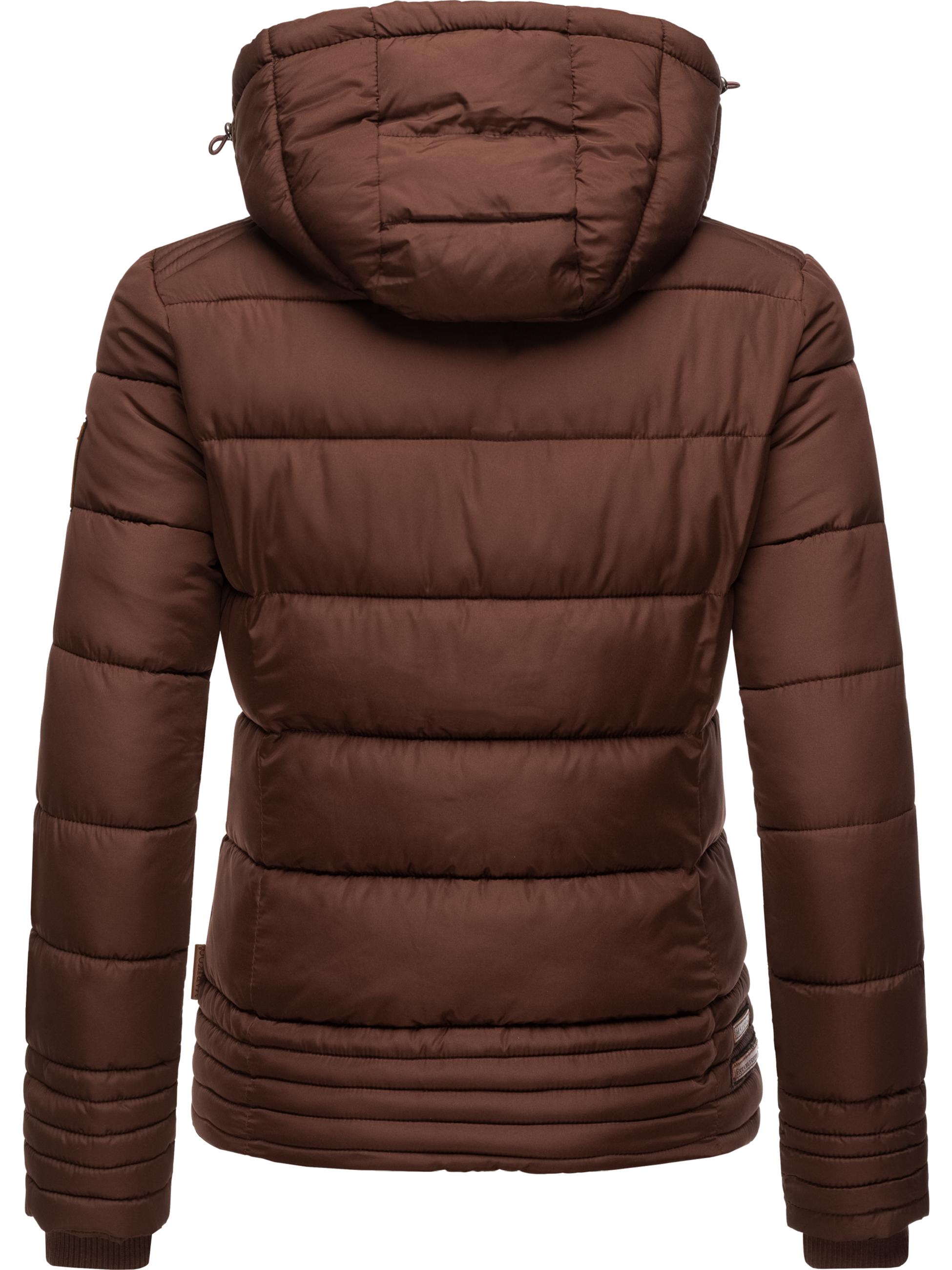 Kurze Winter Steppjacke mit Kapuze "Sole" Chocolate