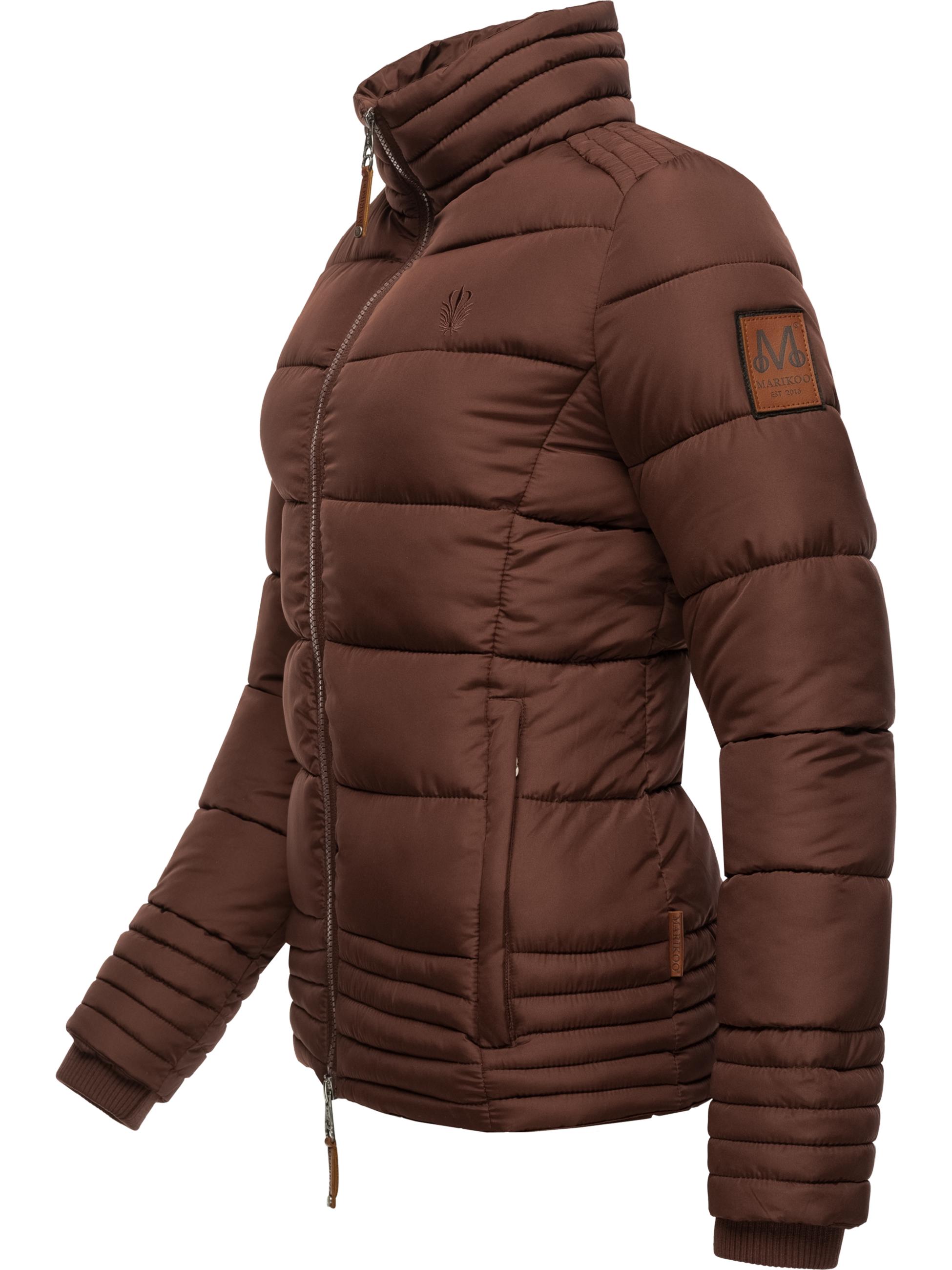 Kurze Winter Steppjacke mit Kapuze "Sole" Chocolate