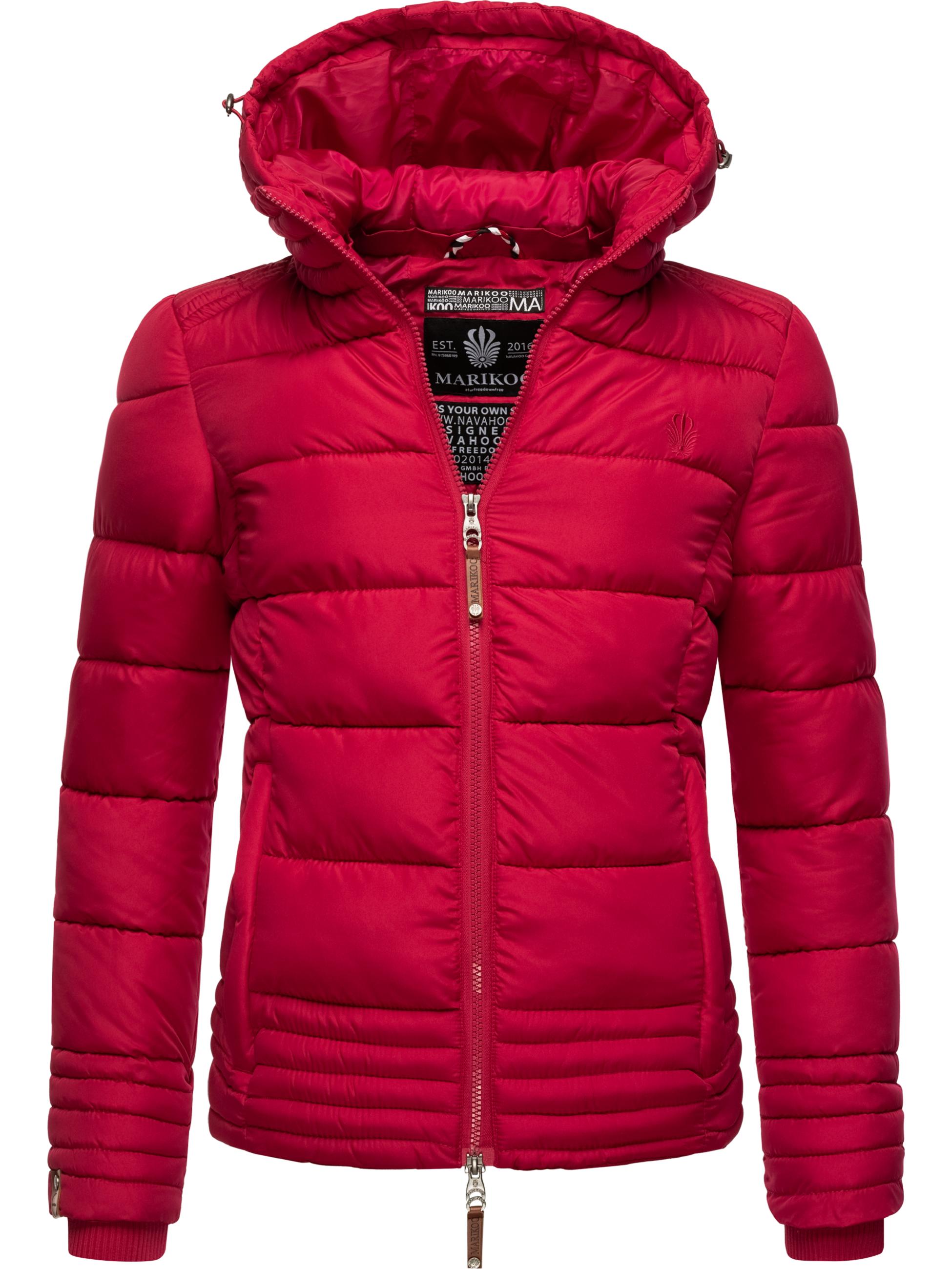 Kurze Winter Steppjacke mit Kapuze "Sole" Fuchsia